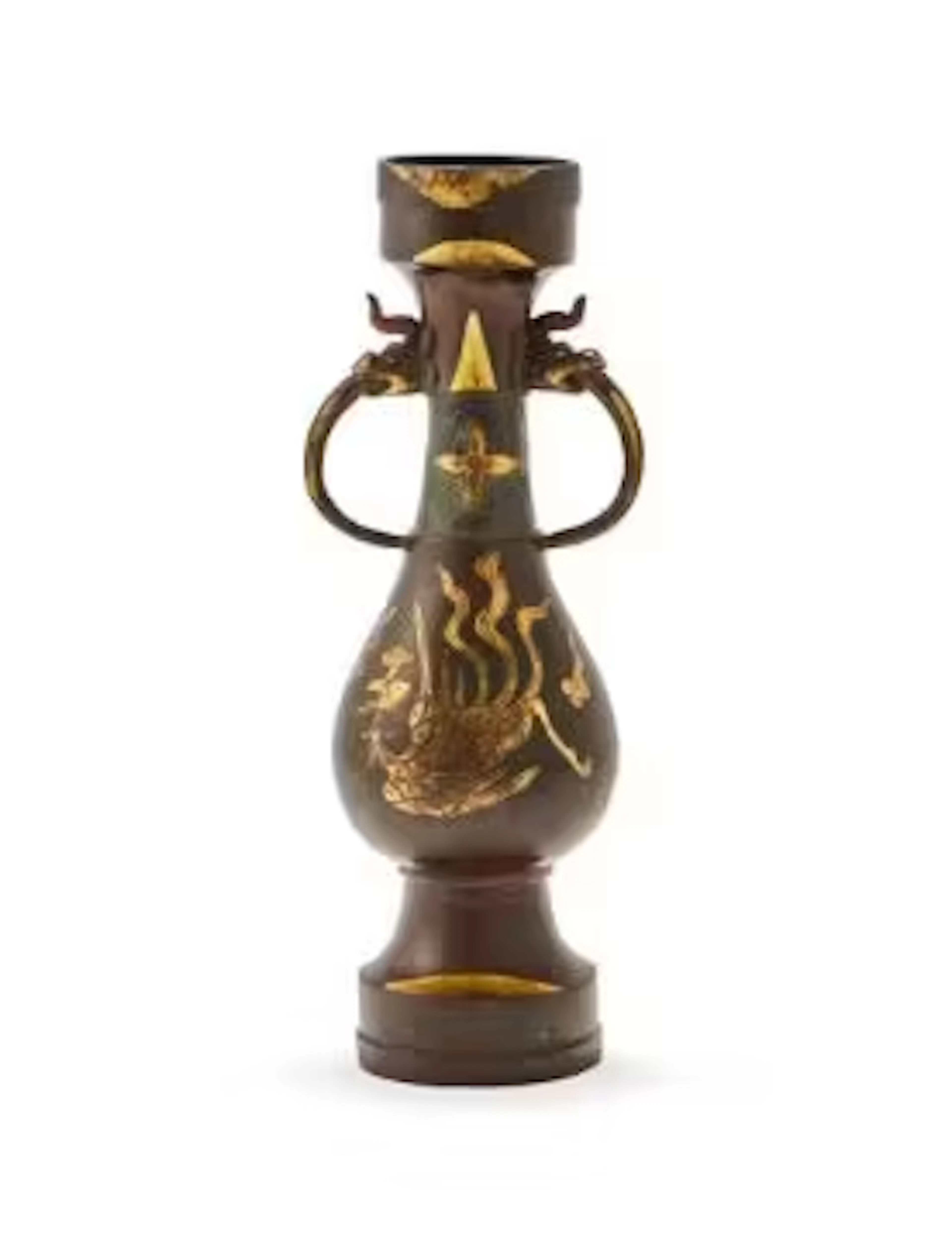 A Chinese parcel-gilt bronze Vase