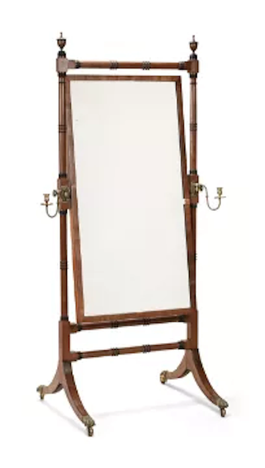 A REGENCY MAHOGANY CHEVAL MIRROR, CIRCA 1820
