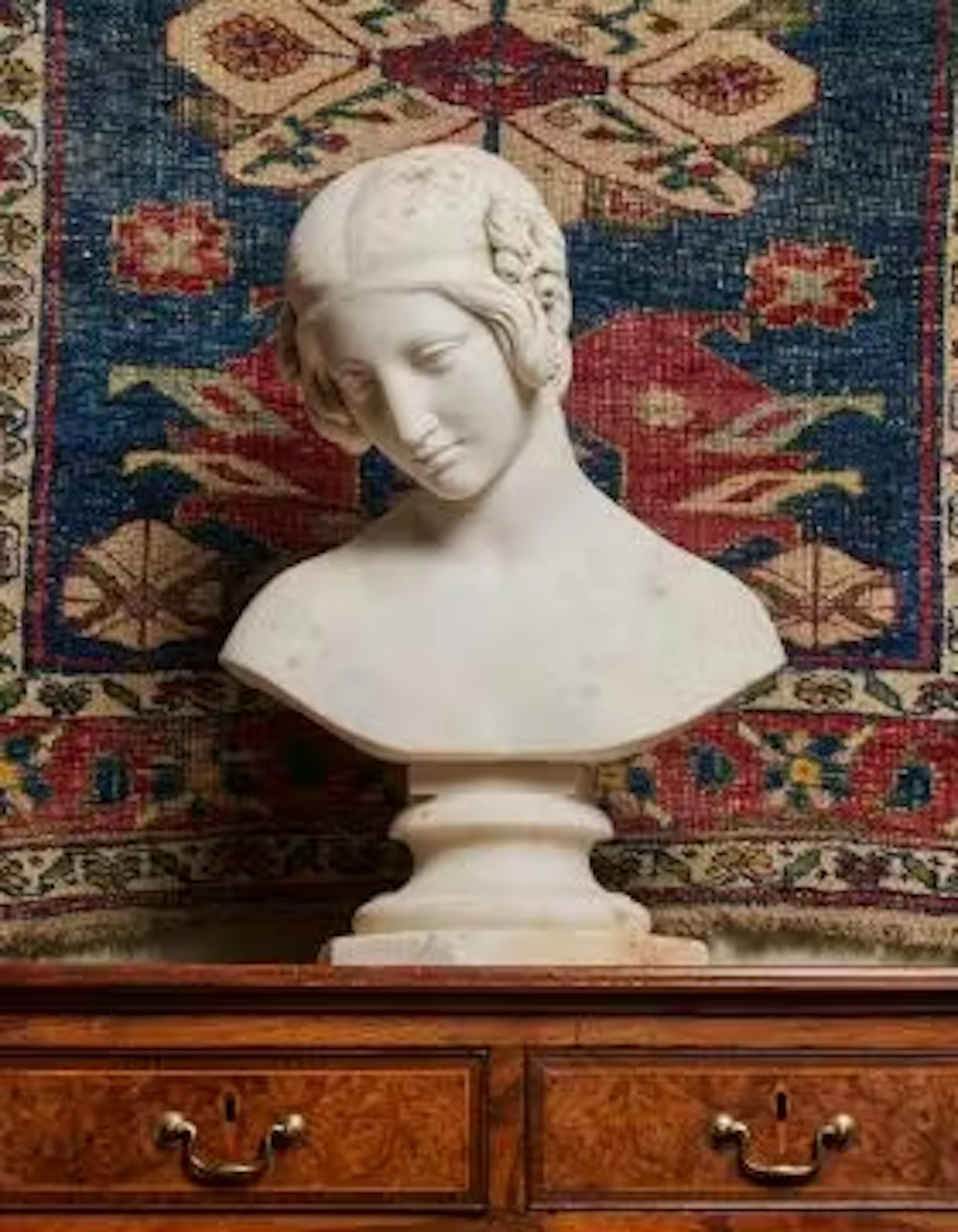 RICHARD JAMES WYATT (1795-1850), A WHITE MARBLE BUST OF A YOUNG NYMPH