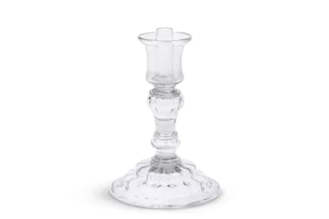 A BALUSTER CLEAR-GLASS CANDLESTICK, CONTINENTAL, 18TH CENTURY