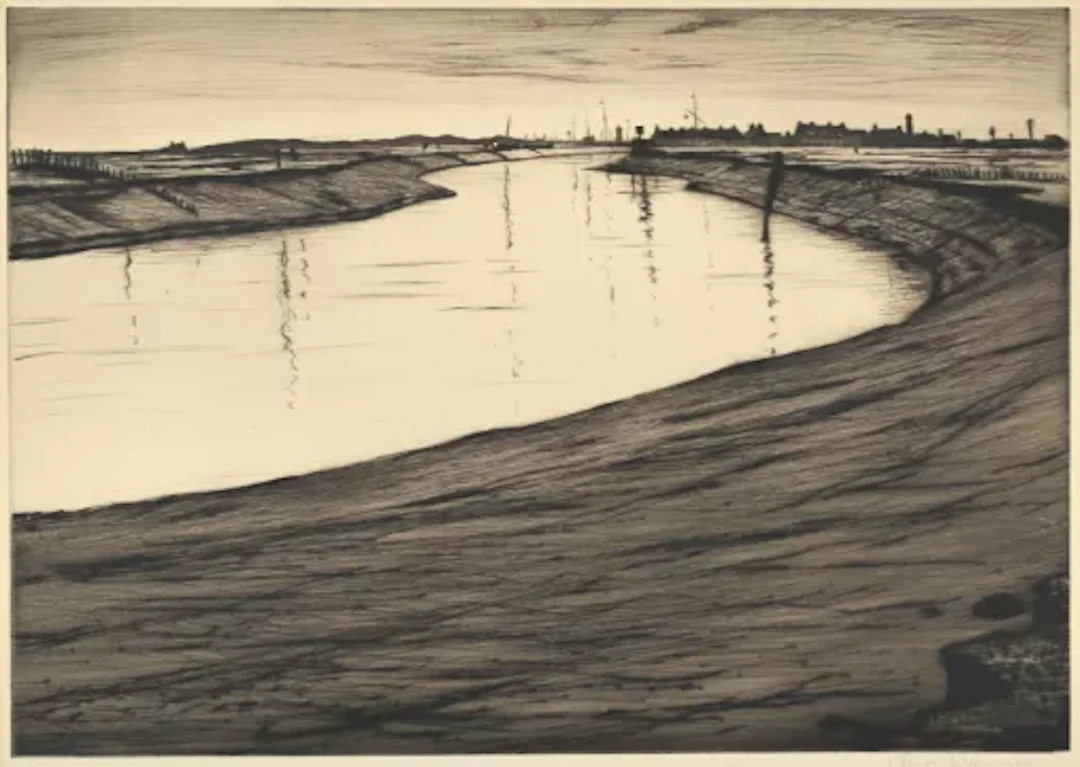 CHRISTOPHER RICHARD WYNNE NEVINSON (BRITISH 1889-1946), EBB TIDE ON