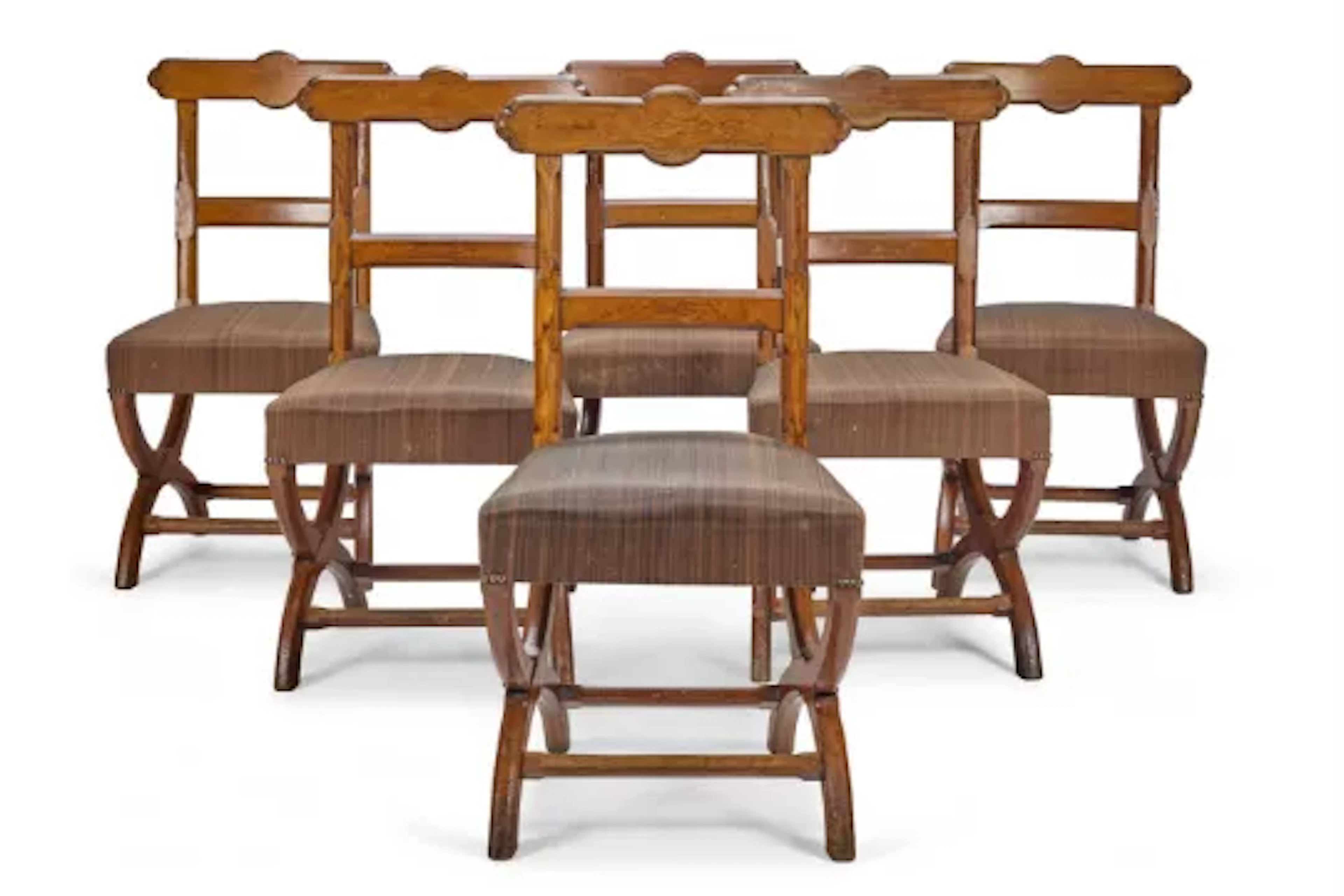 A SET OF SIX GOTHIC REVIVAL OAK CHAIRS, CIRCA 1860