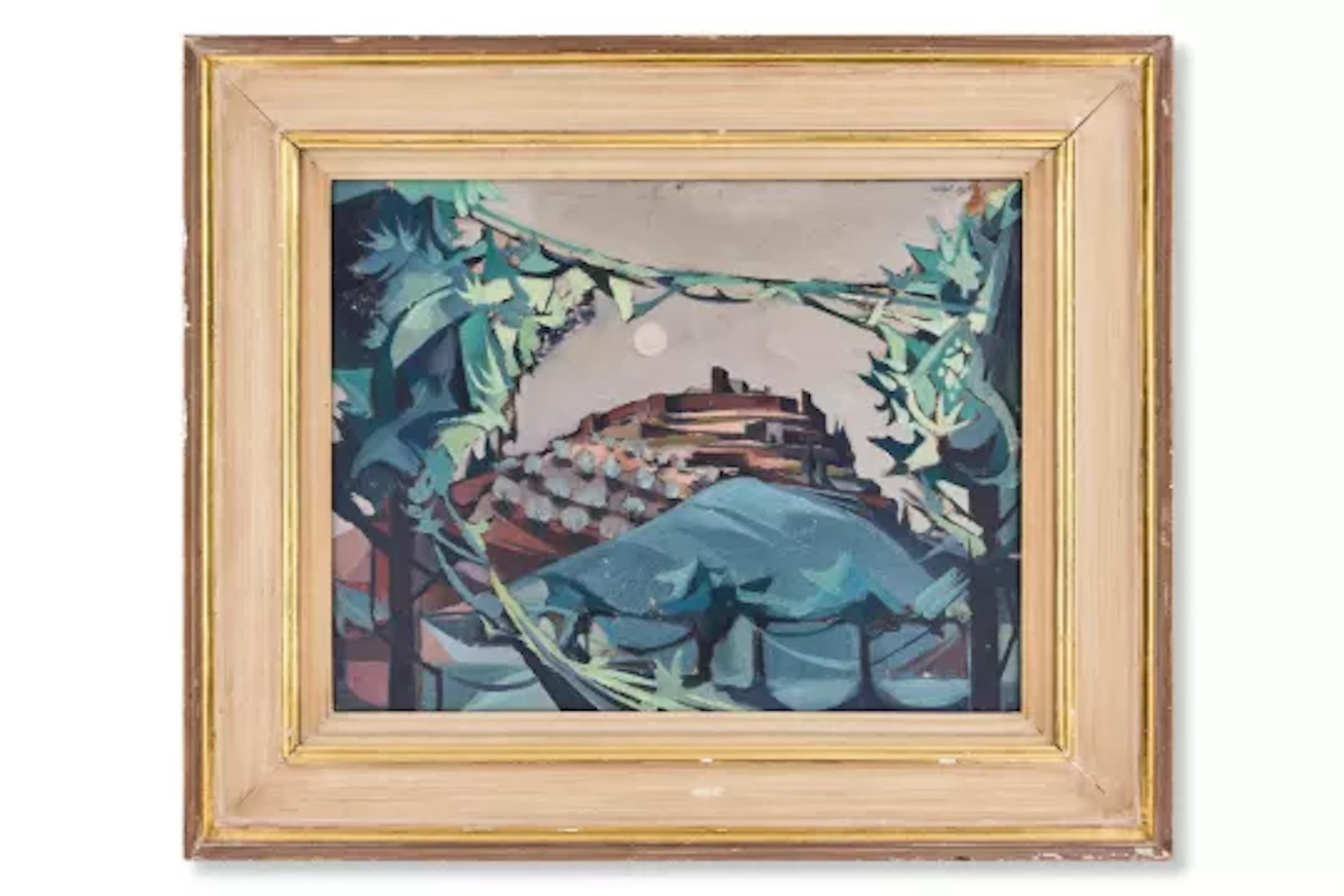 λ MICHAEL AYRTON (BRITISH 1921-1975) A HILL TOWN SEEN THROUGH VINES