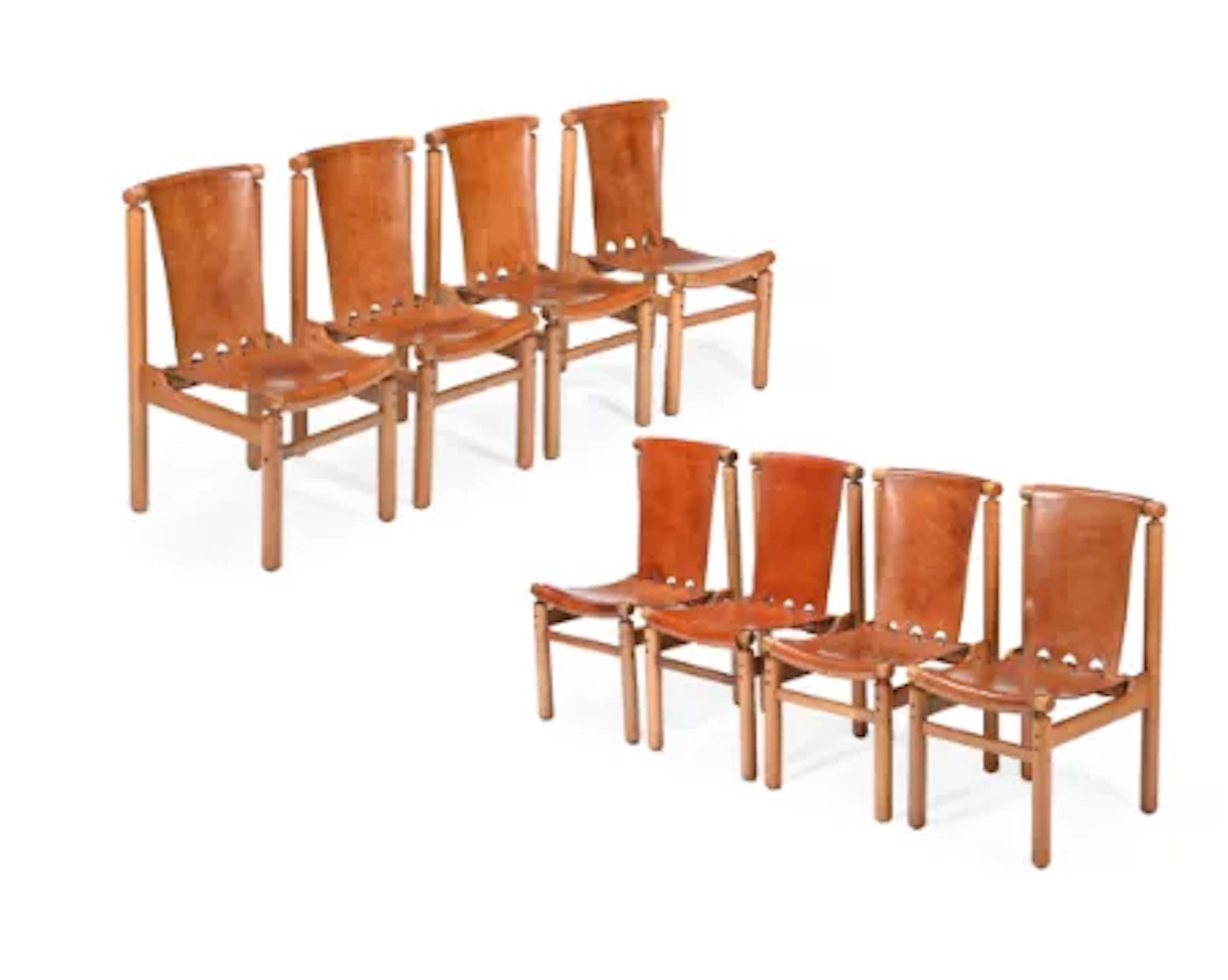 ILMARI TAPIOVAARA (FINNISH, 1914-1999), EIGHT DINING CHAIRS, CIRCA 1950