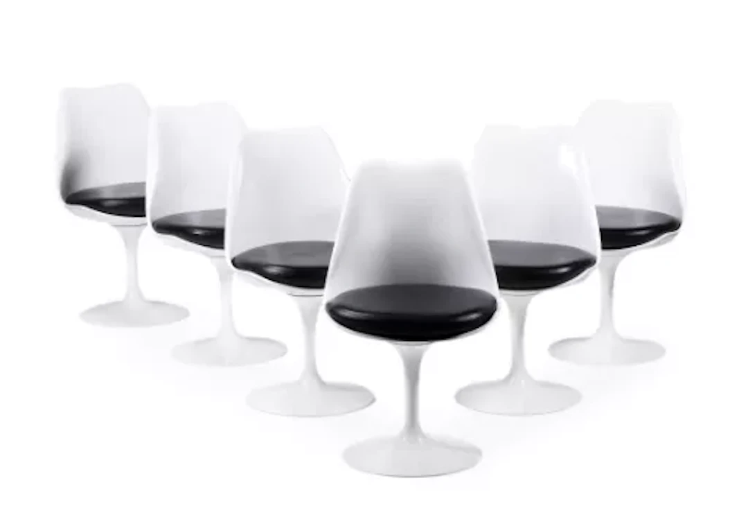 EERO SAARINEN (FINNISH, 1910-1961), SIX 'TULIP' DINING CHAIRS, DESIGNED