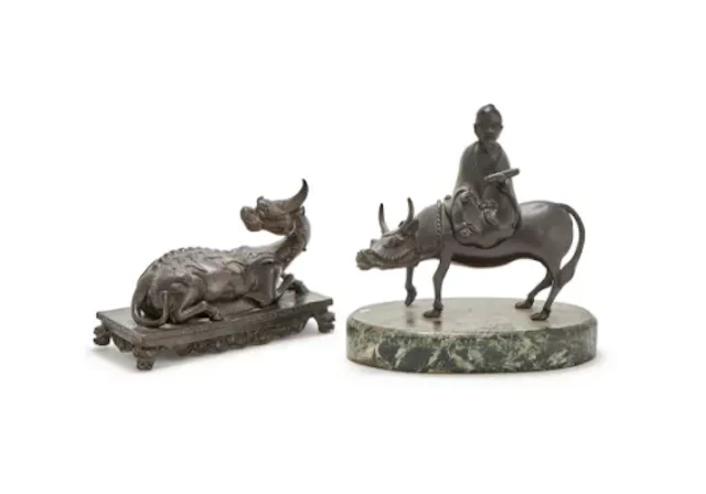 A Chinese bronze model of qilin, 19th century
