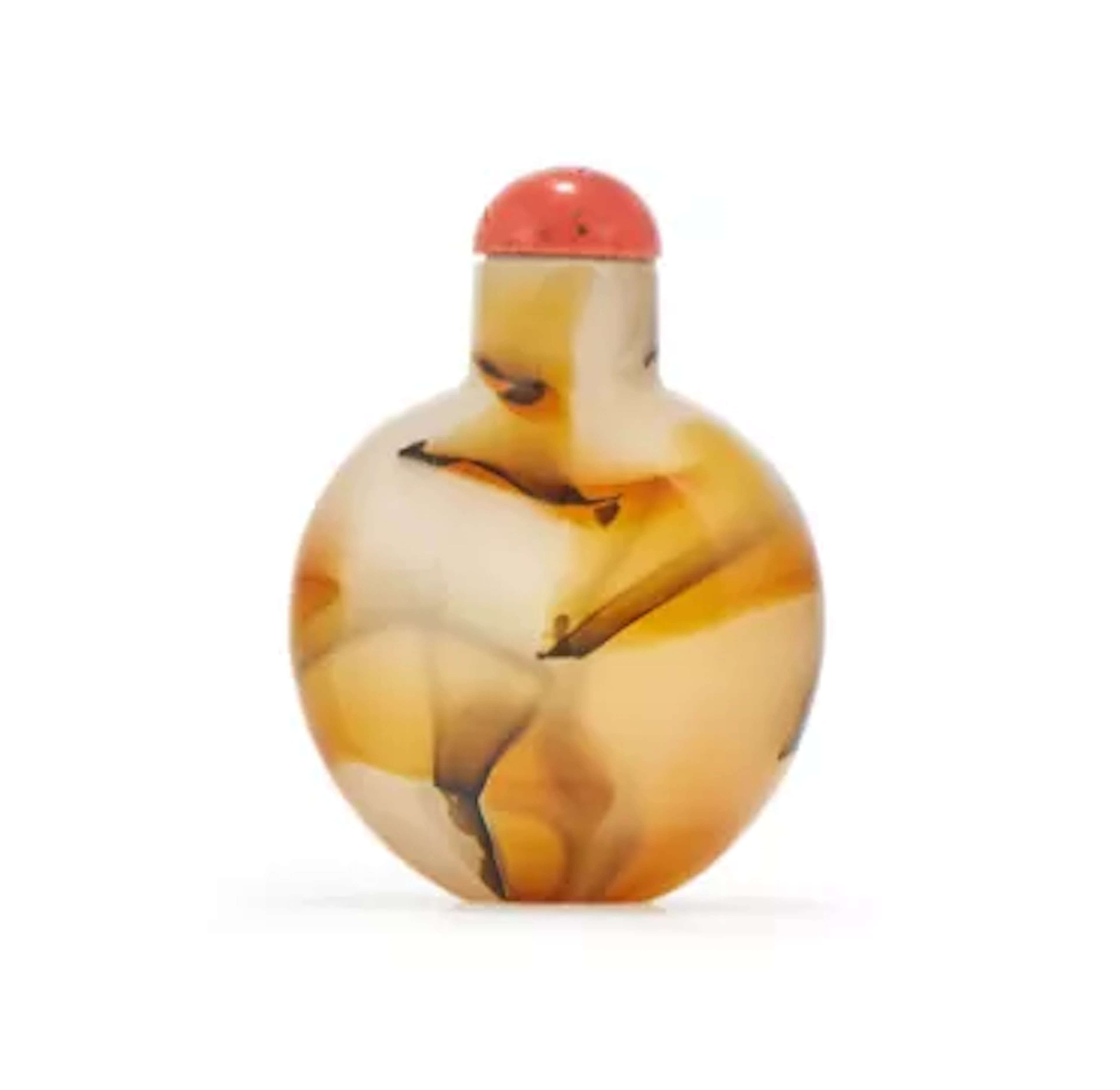 A Chinese glass snuff bottle in imitation to agate, 19th century