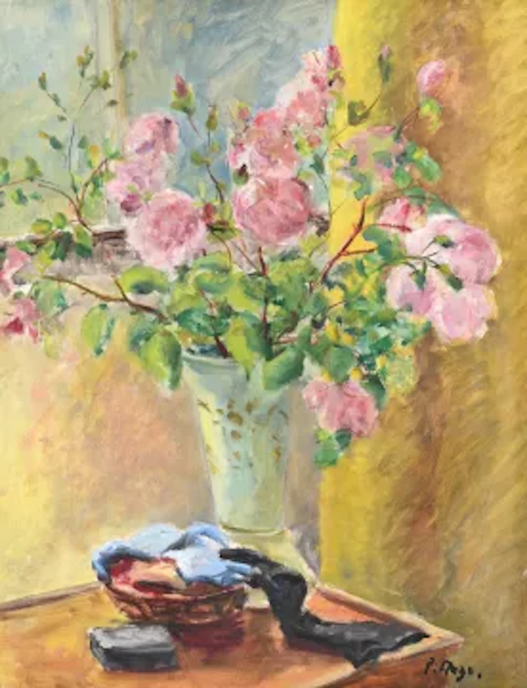 λ PAUL LUCIEN MAZE (FRENCH/BRITISH 1887-1979), STILL LIFE WITH PINK ROSES