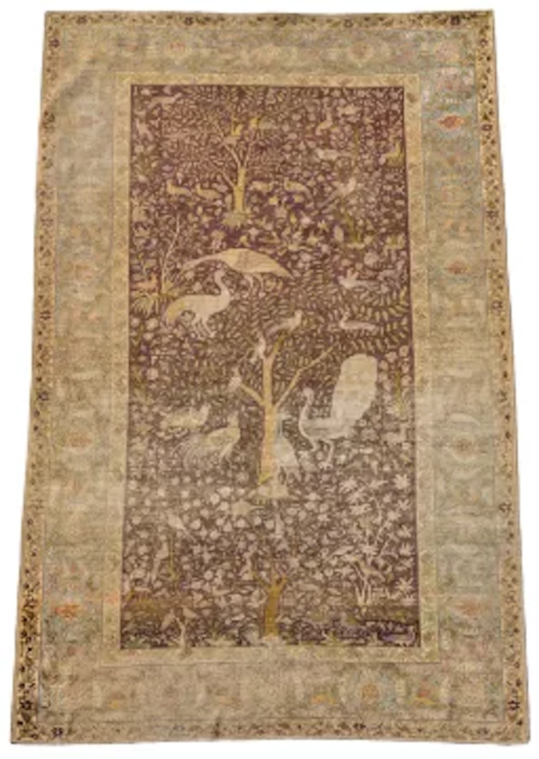 A RARE AND UNUSUAL SILK KOUM KAPI RUG, ISTANBUL, TURKEY, CIRCA 1910