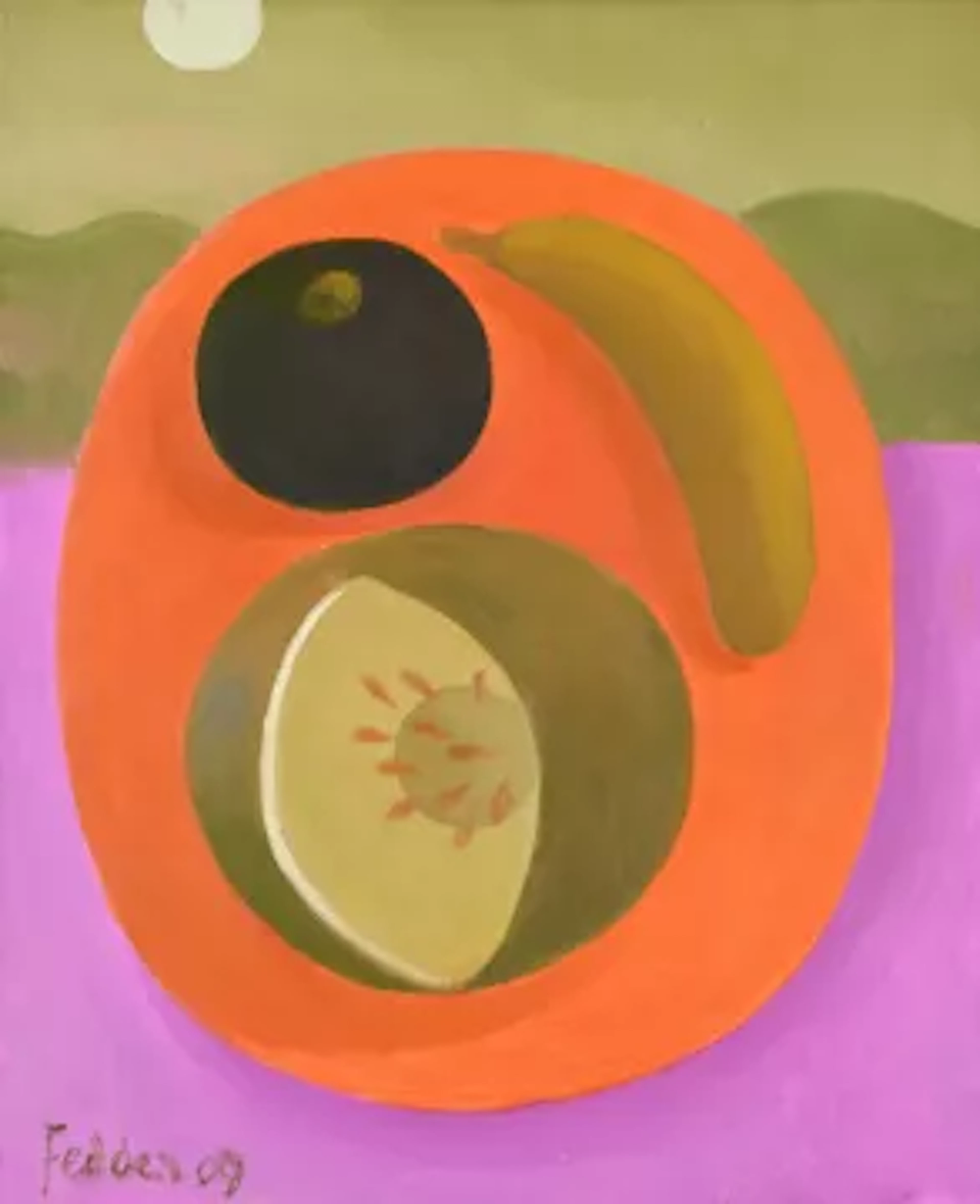 λ MARY FEDDEN (BRITISH 1915-2012), STILL LIFE WITH MELON AND BANANA