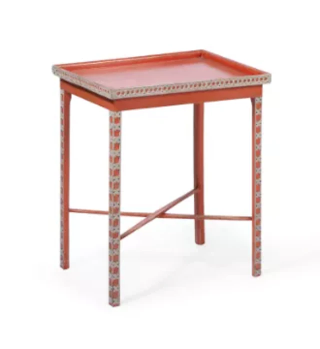 A REGENCY BLIND FRET CARVED TABLE, EARLY 19TH CENTURY, LATER PAINTED