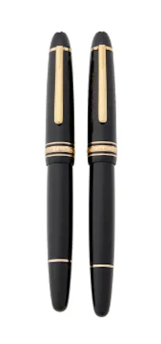 MONTBLANC, MEISTERSTÜCK, TWO BLACK ROLLERBALL PENS