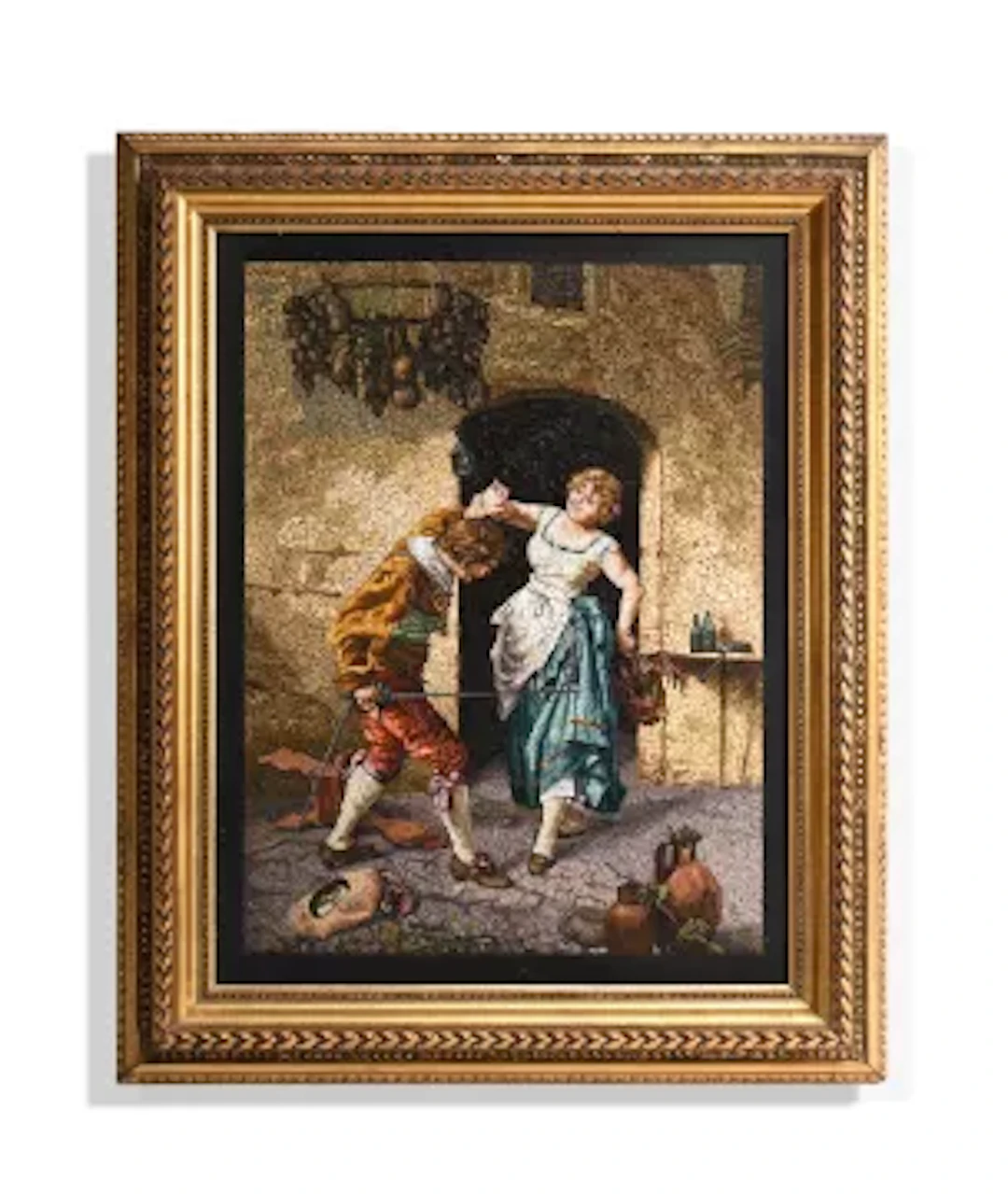 AFTER GIUSEPPE GUZZARDI, A LARGE MOSAIC PICTURE PLAQUE 'LOTTA IMPARRI'