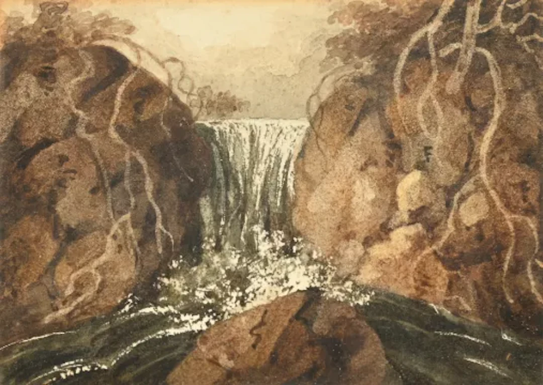 FOLLOWER OF CHARLES D'OYLY, VIEW OF A WATERFALL