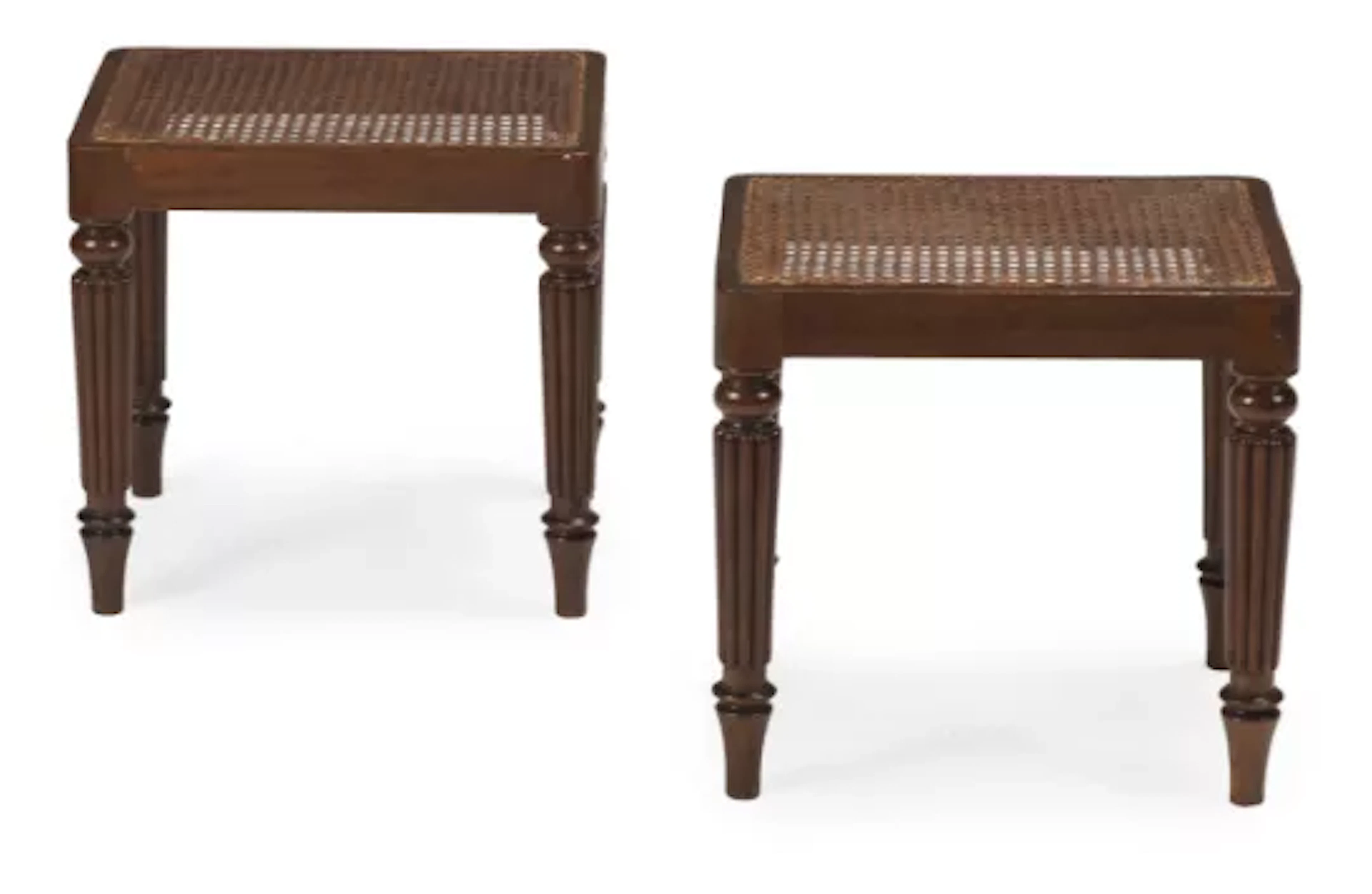 A PAIR OF REGENCY MAHOGANY STOOLS, ATTRIBUTED TO GILLOWS, CIRCA 1815