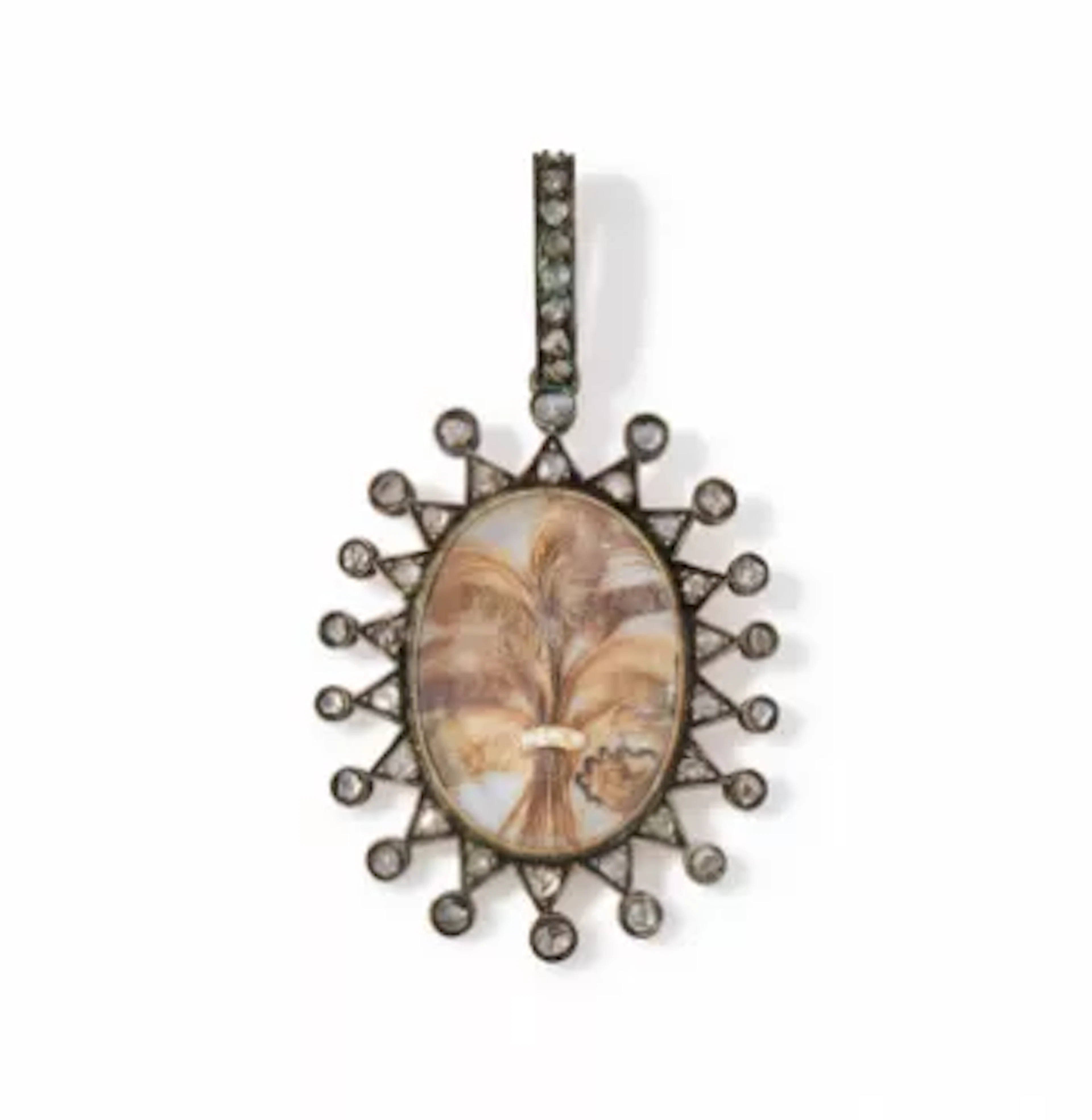 A 19TH CENTURY DIAMOND LOCKET PENDANT