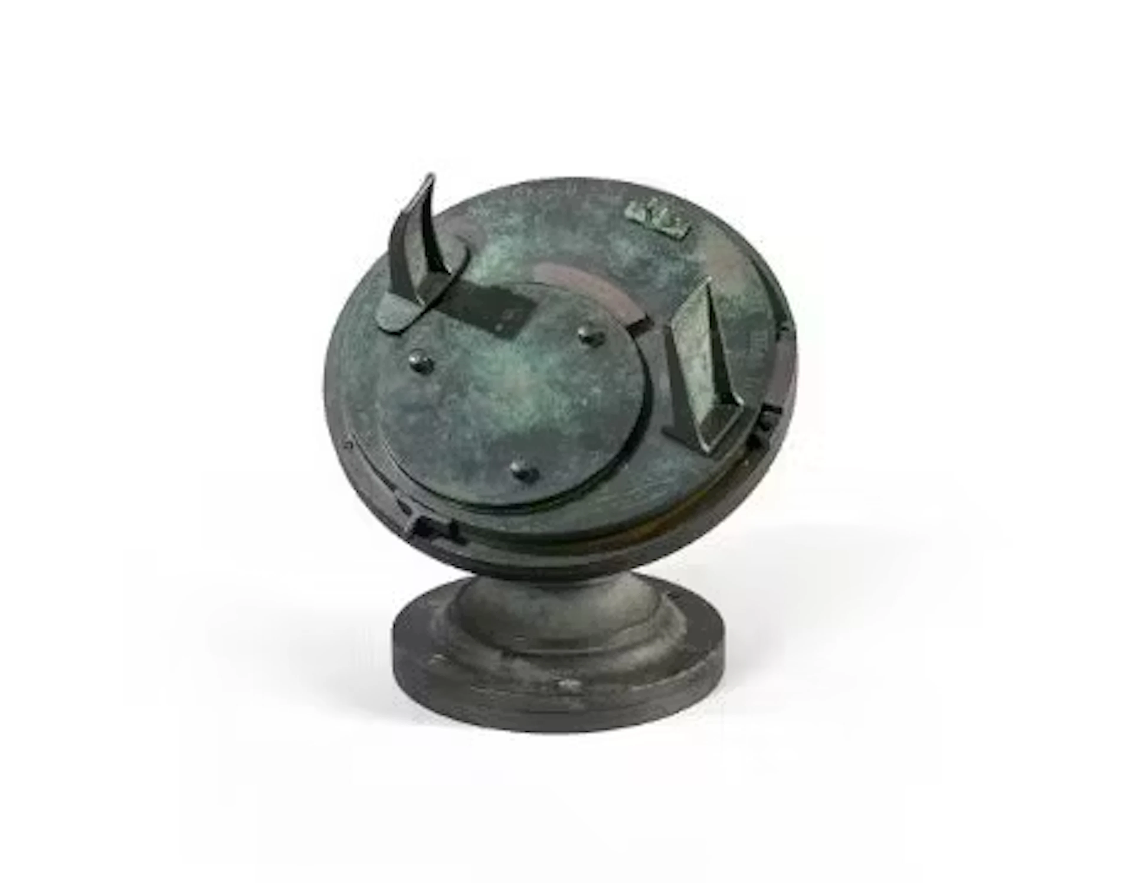 AN EDWARDIAN/GEORGE V PATINATED BRASS AND BRONZE HELIO-CHRONOMETER