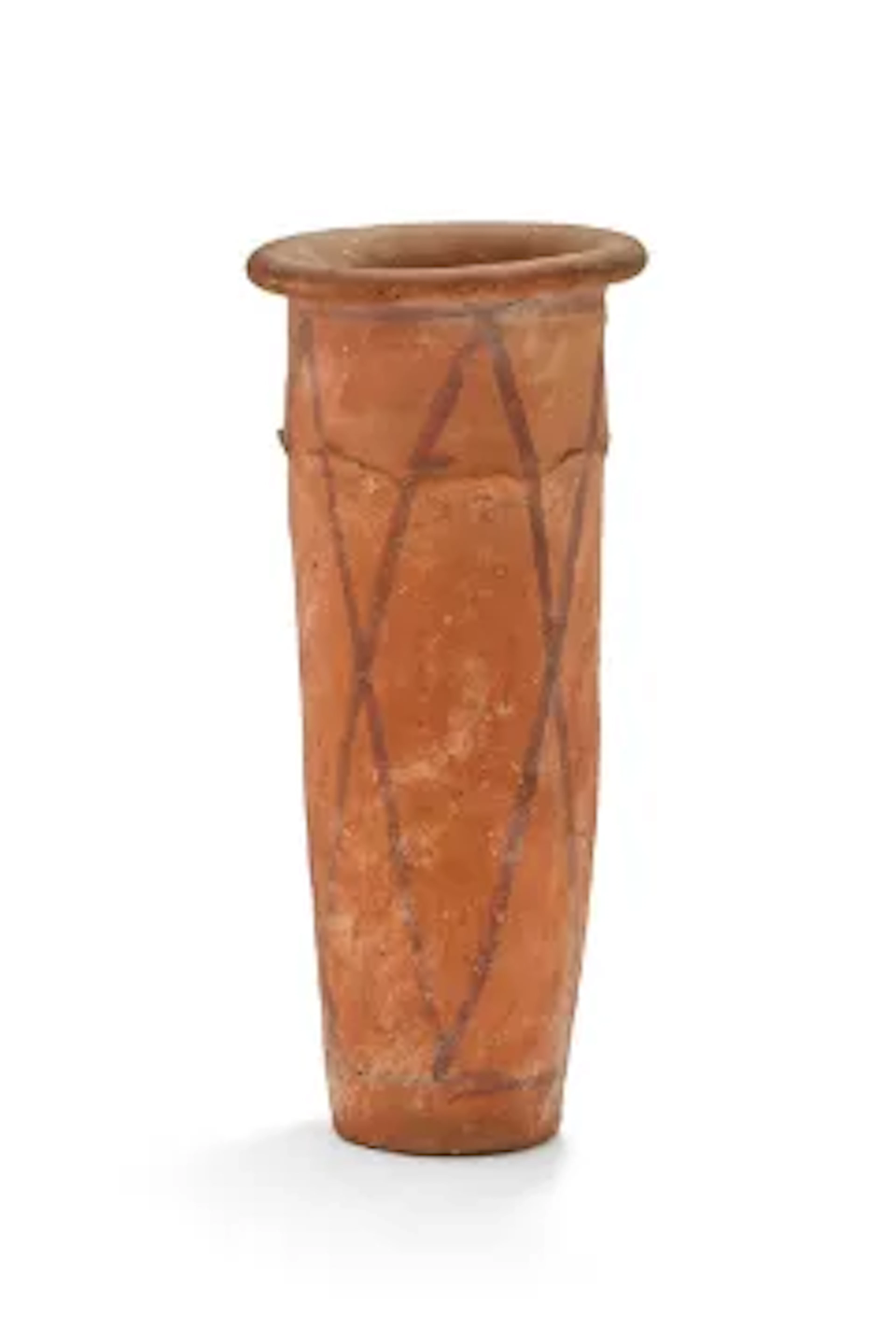 An Egyptian wavy-handled pottery jar, Predynastic Period, Naqada III