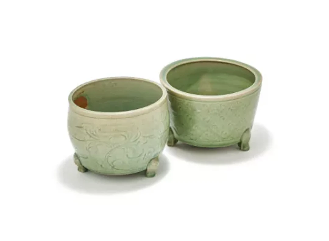 A Chinese Longquan celadon tripod censer, Ming dynasty