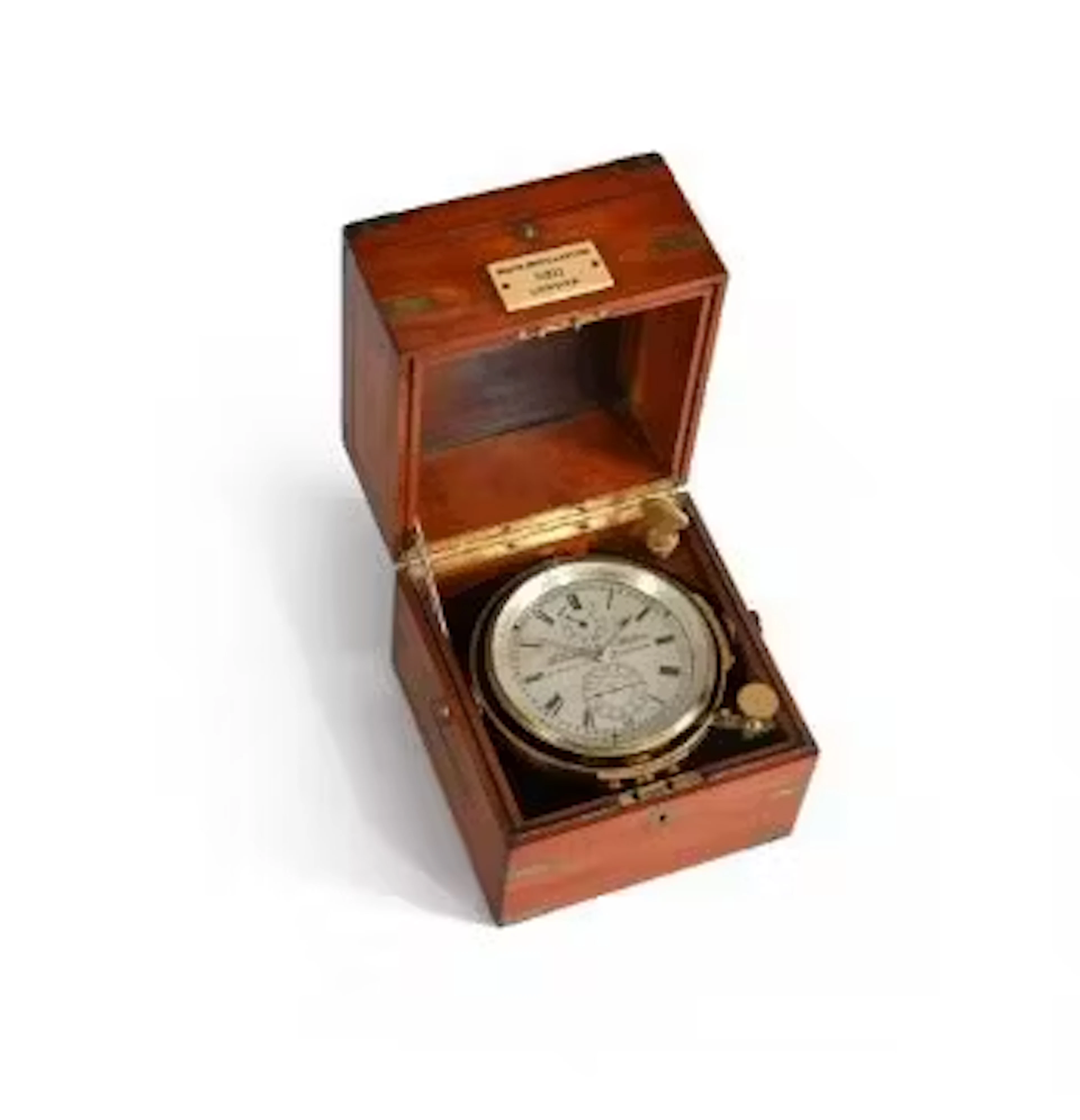 A GEORGE V MAHOGANY CASED TWO-DAY MARINE CHRONOMETER