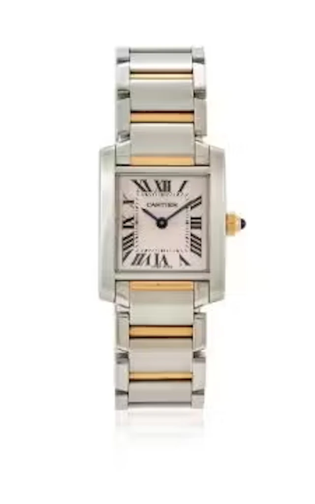 Y CARTIER, TANK FRANÇAISE, REF. 2384, A LADY'S STAINLESS STEEL AND