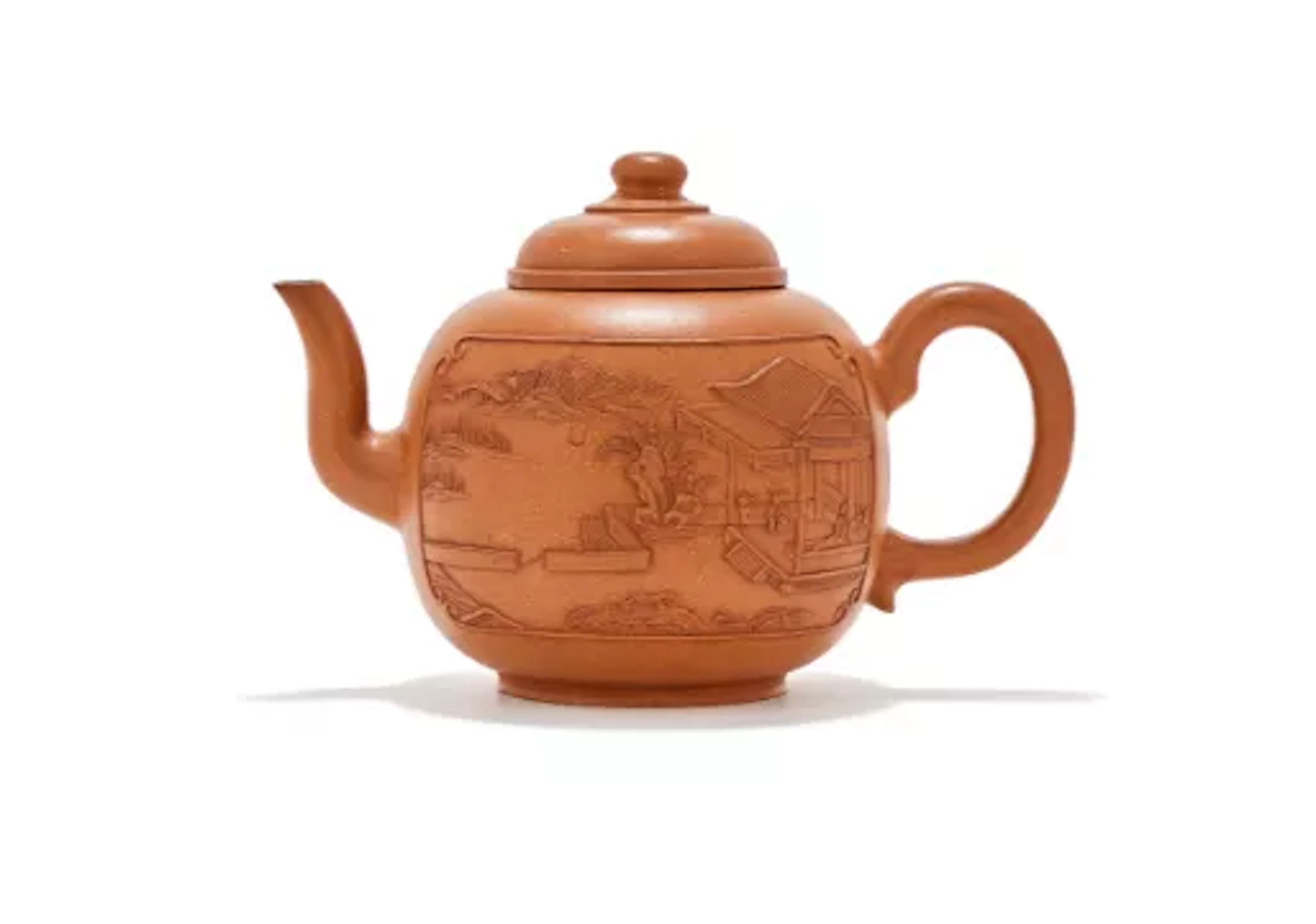A Chinese inscribed yixing teapot, Qing Dynasty