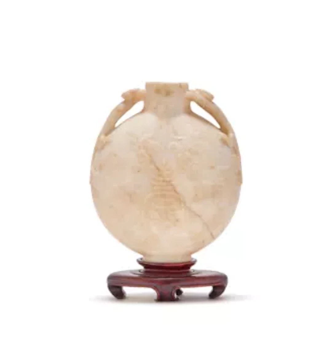 A Chinese white marble moon flask, Qing dynasty