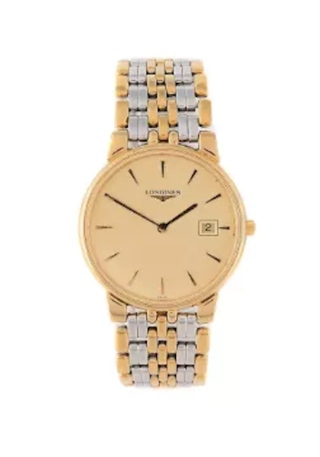LONGINES, GRAND CLASSIQUE, REF. L5.632.2, A BI-COLOUR BRACELET WATCH WITH DATE