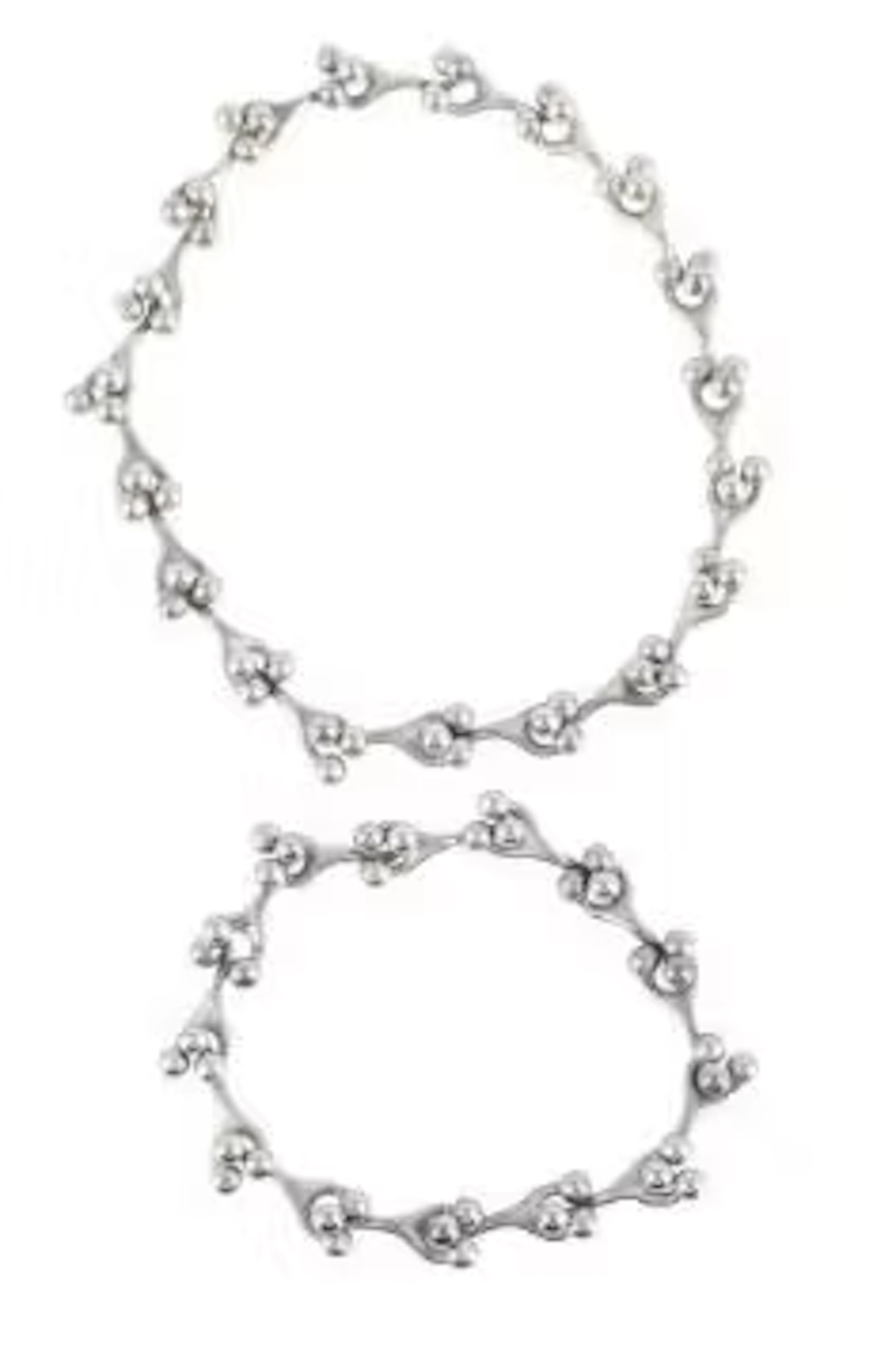LESLIE GORDON DURBIN, A SILVER NECKLACE AND BRACELET
