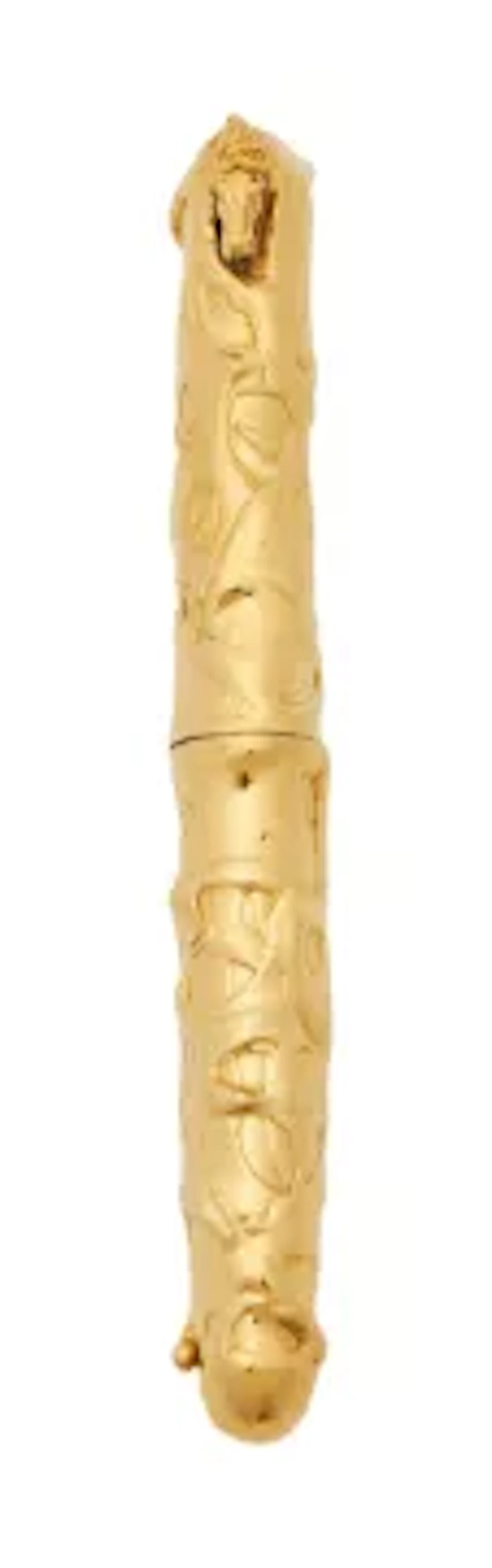 MICHEL AUDIARD, A GOLD PLATED BRONZE FOUNTAIN PEN