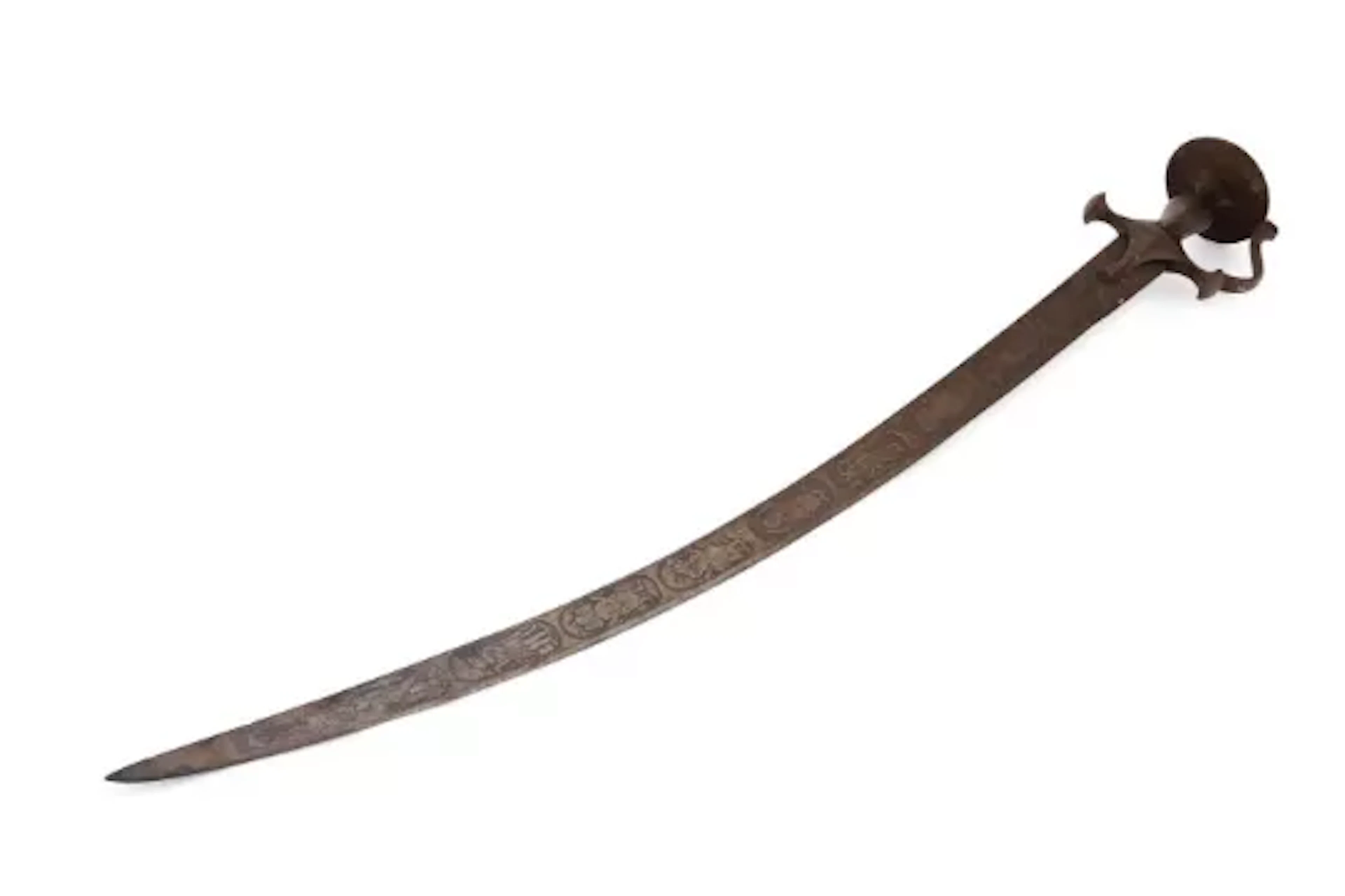 AN INDIAN STEEL TALWAR, 19TH CENTURY