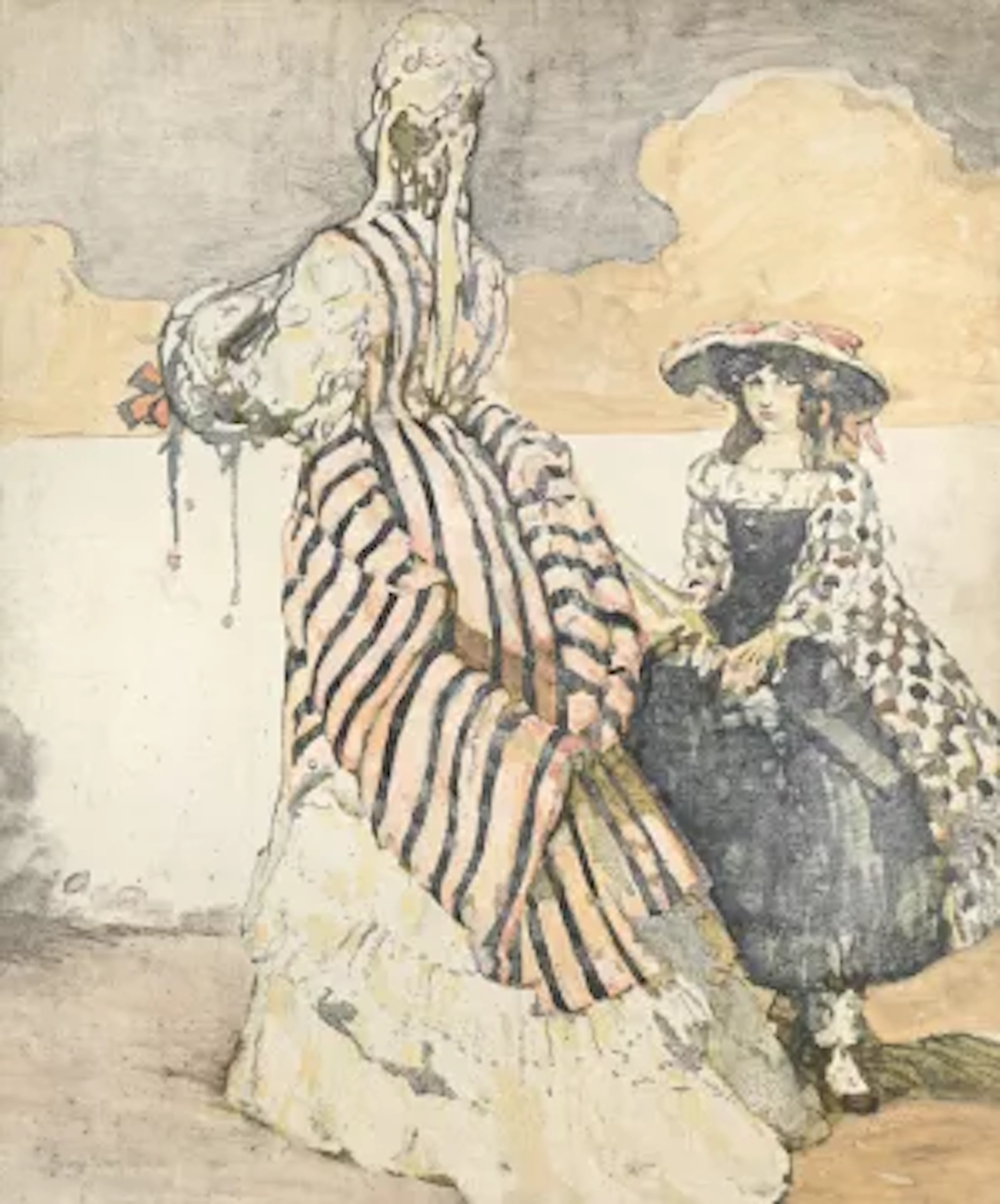 GEORGE SHERINGHAM (BRITISH 1884-1937), THE STRIPED BUSTLE