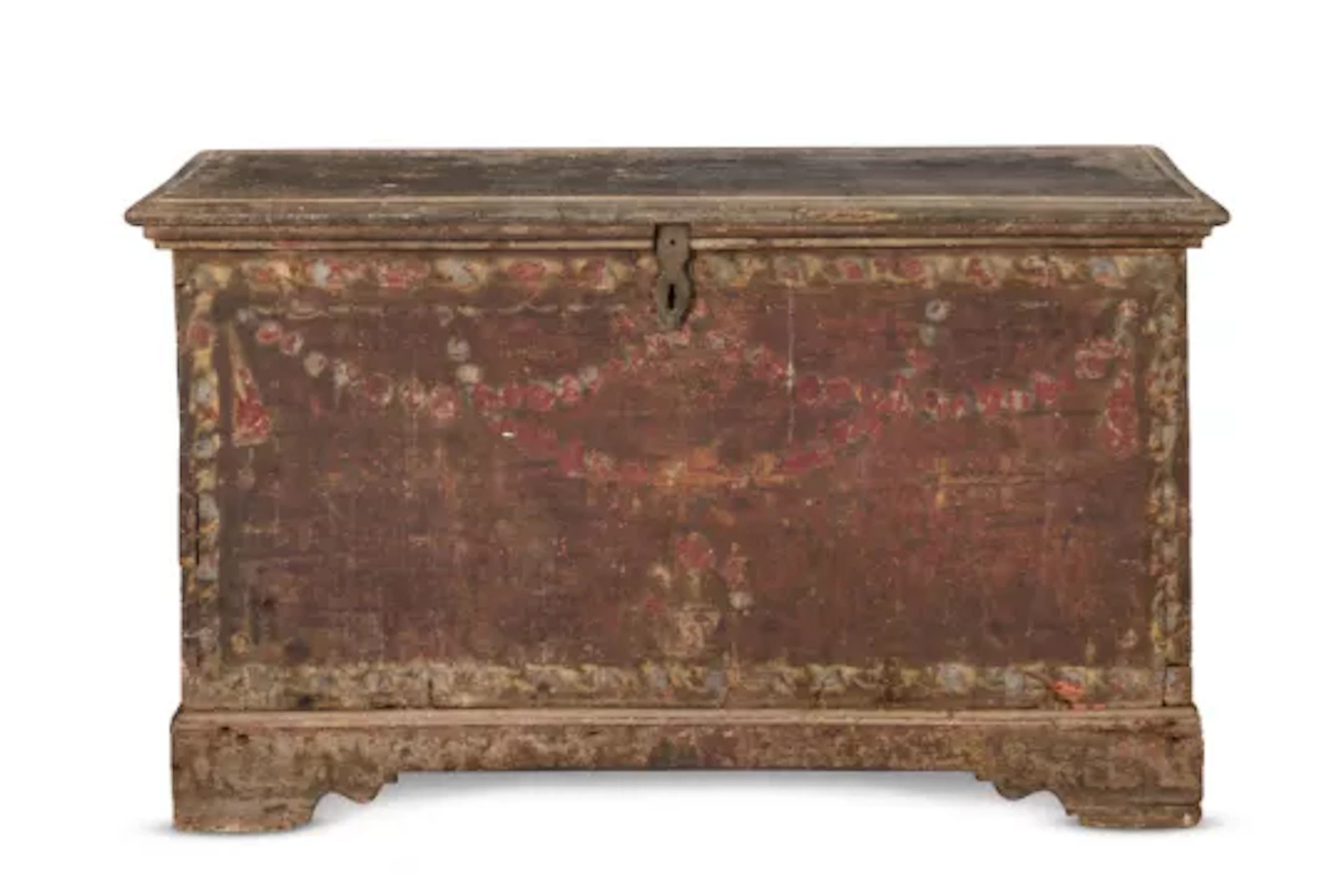 A POLYCHROME-PAINTED HARDWOOD CHEST, NORTH EUROPEAN, 19TH CENTURY