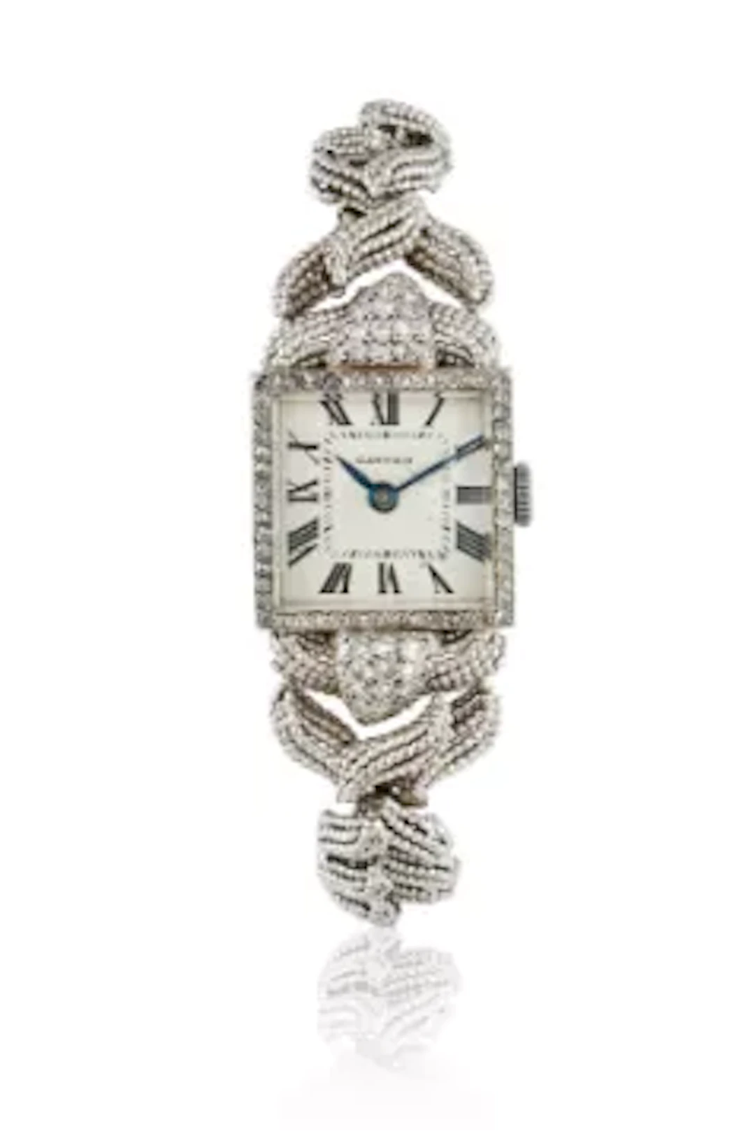 A LADY'S WHITE GOLD AND DIAMOND COCKTAIL WATCH, NO. 9327