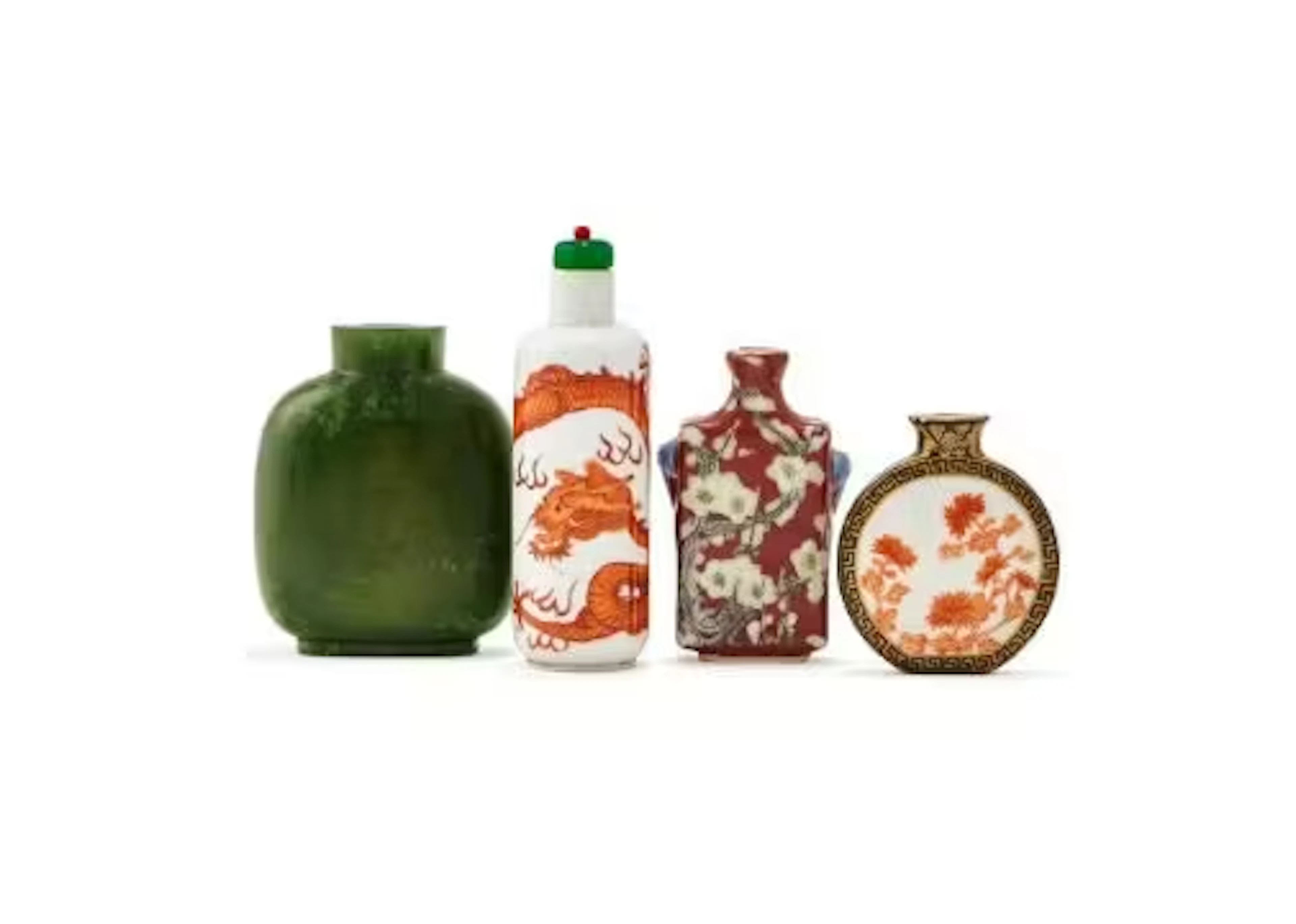 A group of four various Chinese snuff bottles