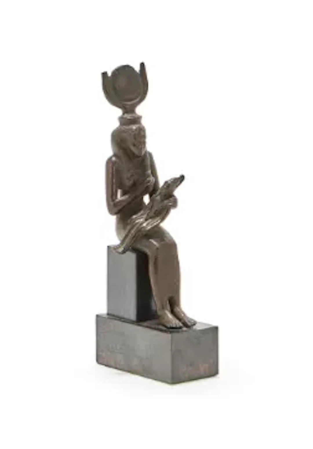 After the Antique, a bronze figure of Isis seated and suckling Harpocrates