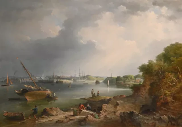 RICHARD BRYDGES BEECHEY (BRITISH 1808 - 1895), LOW TIDE, THE NAVAL