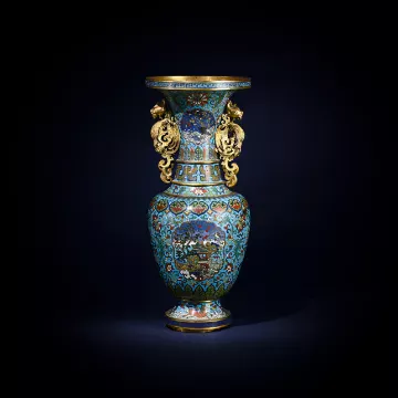 A large Chinese Imperial cloisonné archaistic vase, Qianlong period (1736-1795)
