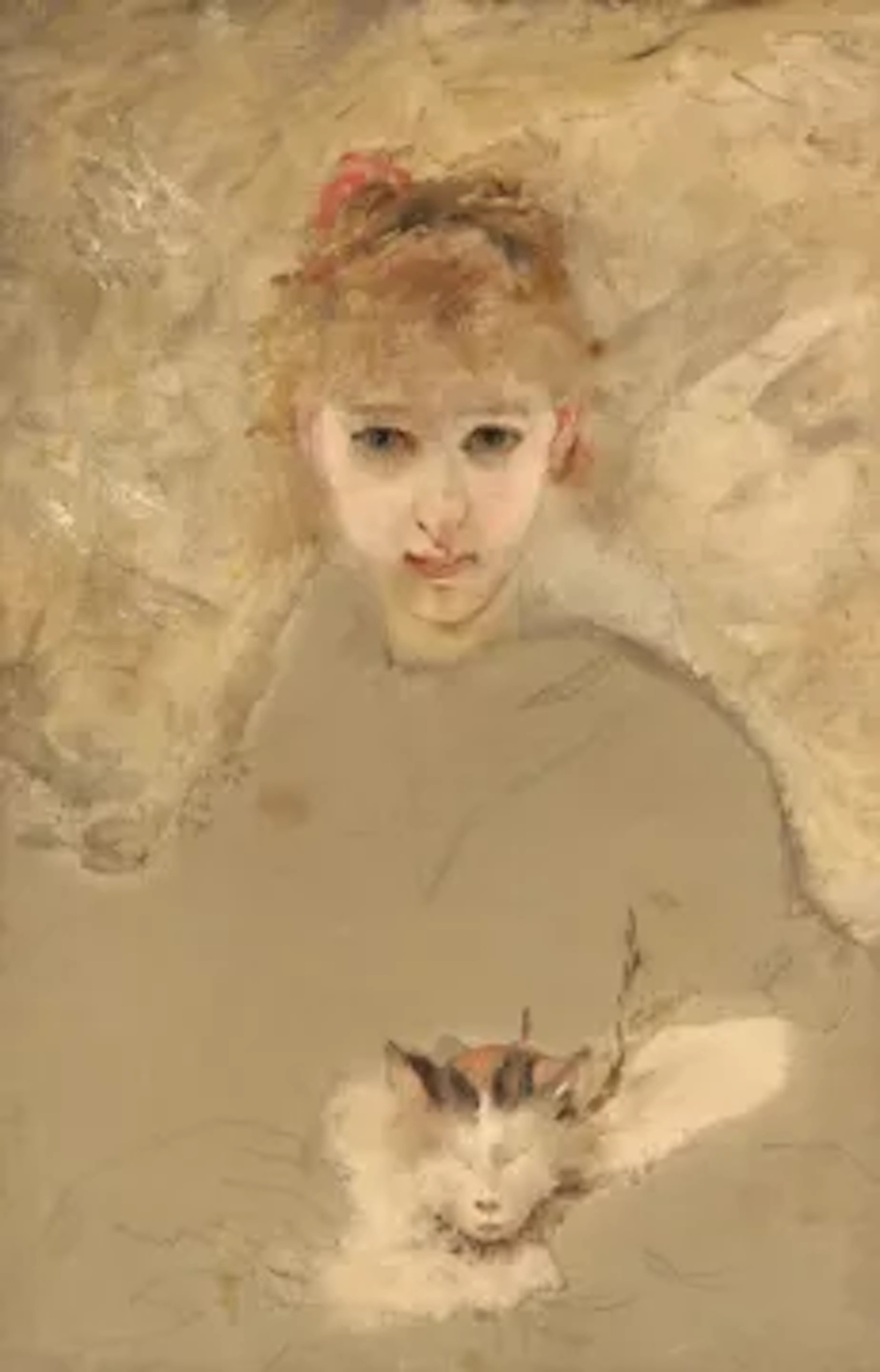 AFTER CHARLES JOSHUA CHAPLIN, YOUNG LADY WITH A CAT