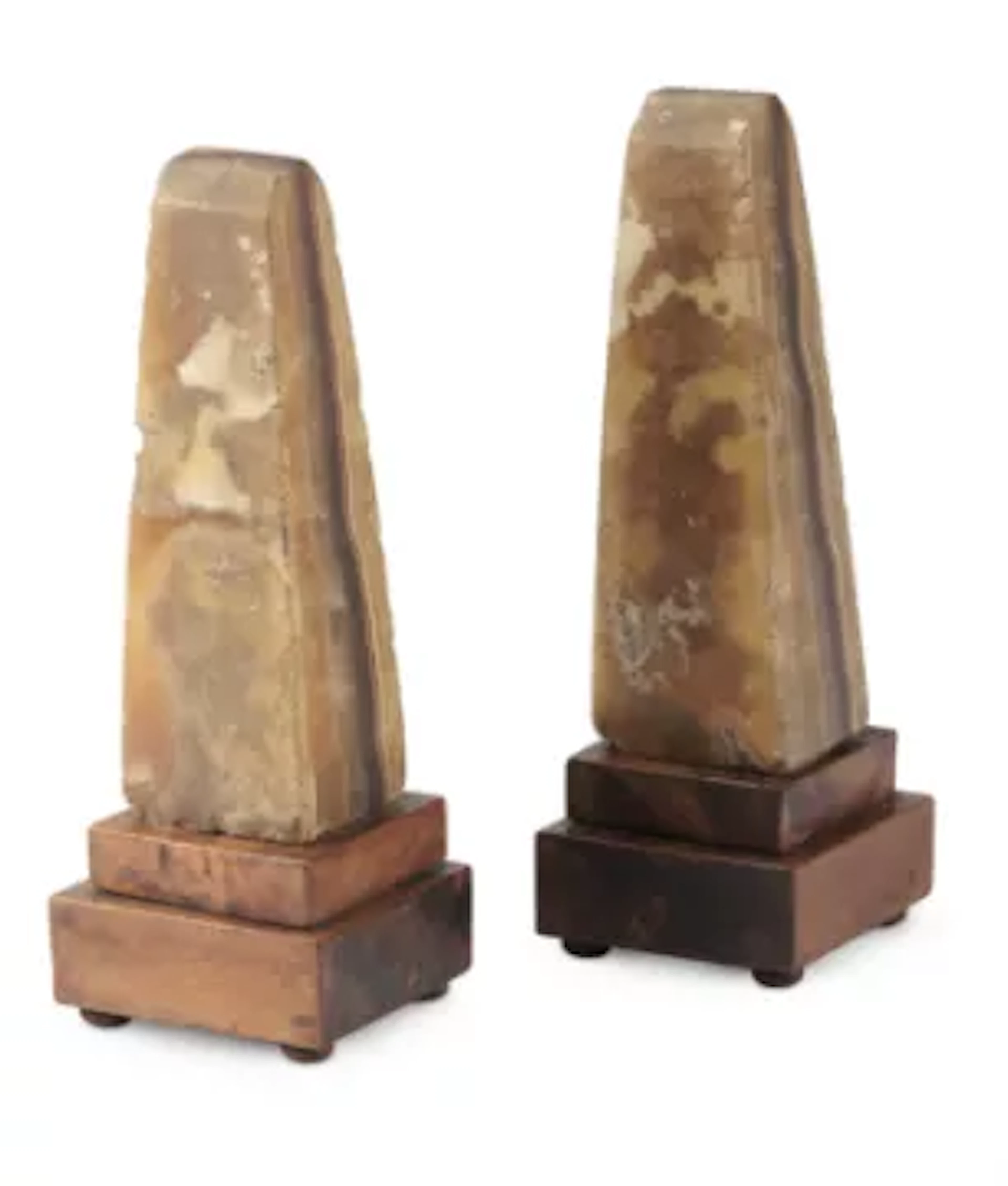 A PAIR OF GRAND TOUR ALABASTER OBELISKS, ITALIAN, EARLY 19TH CENTURY