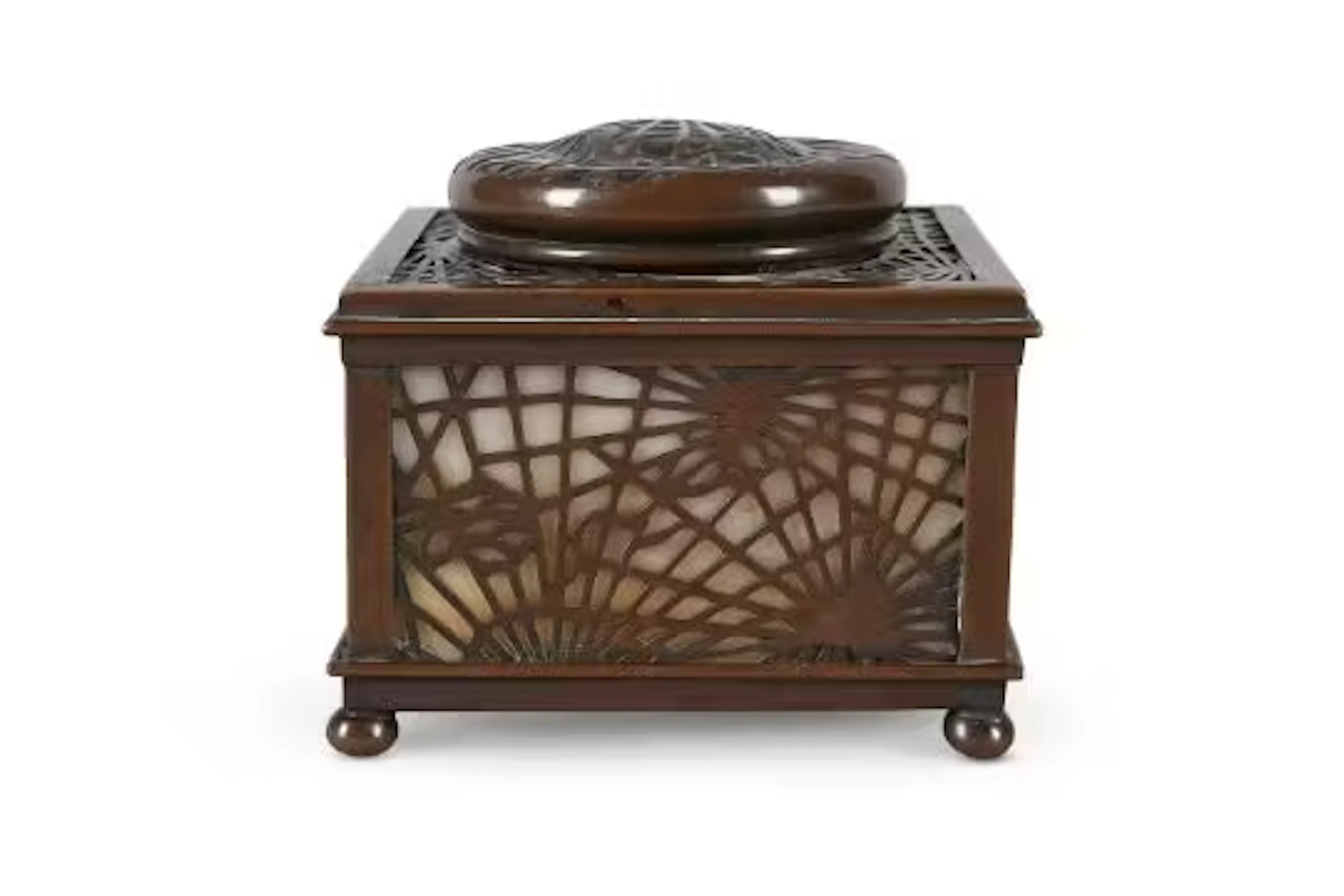 TIFFANY STUDIOS, 'PINE NEEDLE' INKWELL; CIRCA 1910