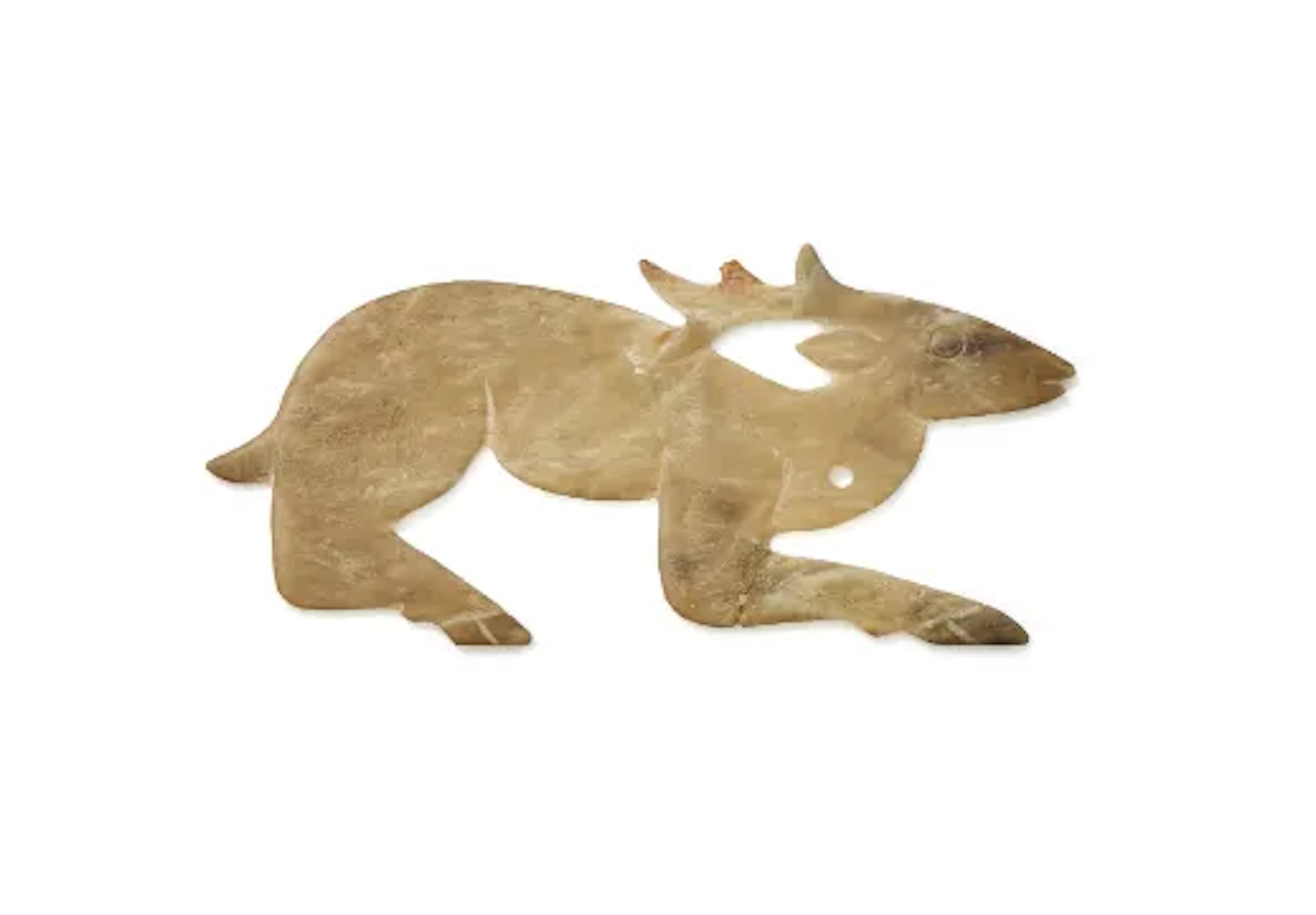 A Chinese carved grey jade deer-formed pendant, Possibly Shang Dynasty