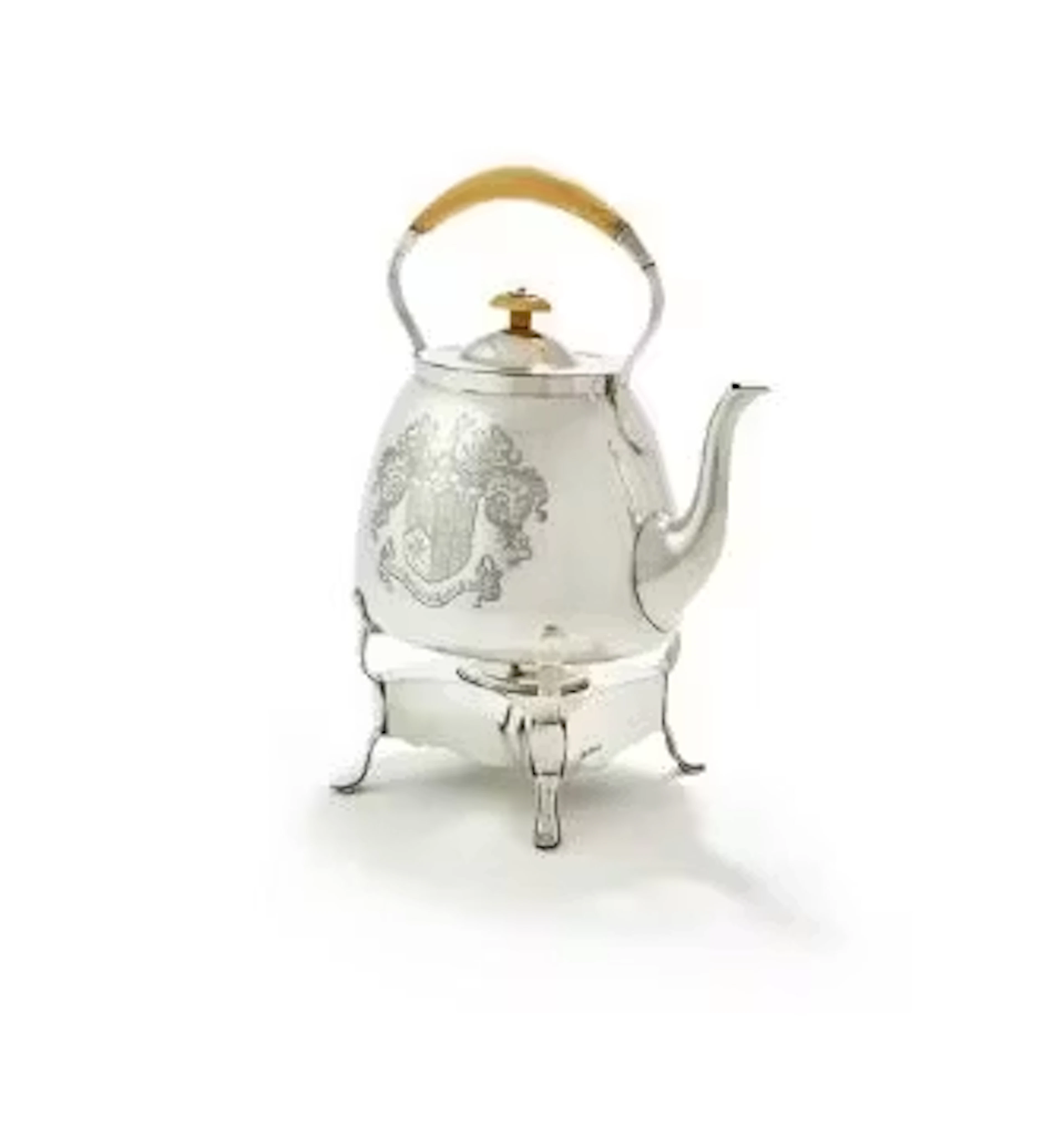 Y A SILVER TEA KETTLE ON STAND