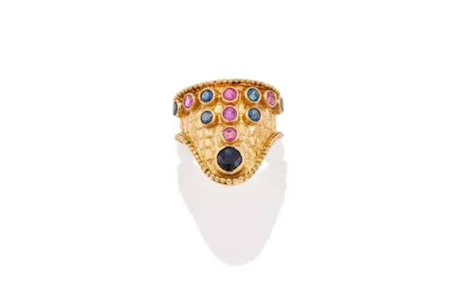 ZOLOTAS, A RUBY AND SAPPHIRE DRESS RING