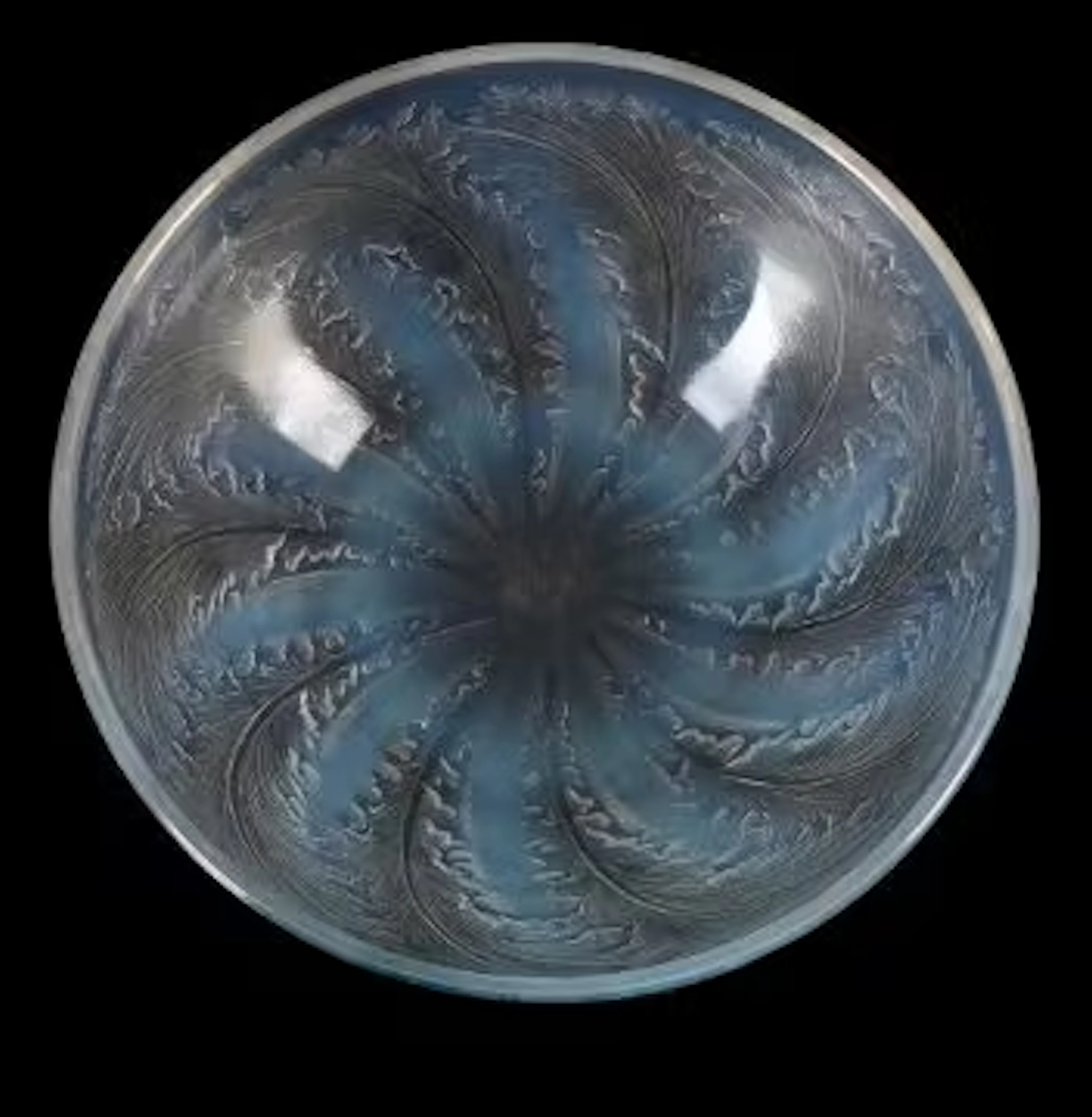 RENÉ LALIQUE (FRENCH, 1860-1945), ‘CHICORÉE NO.1’ BOWL; DESIGNED 1921; PRE 1945
