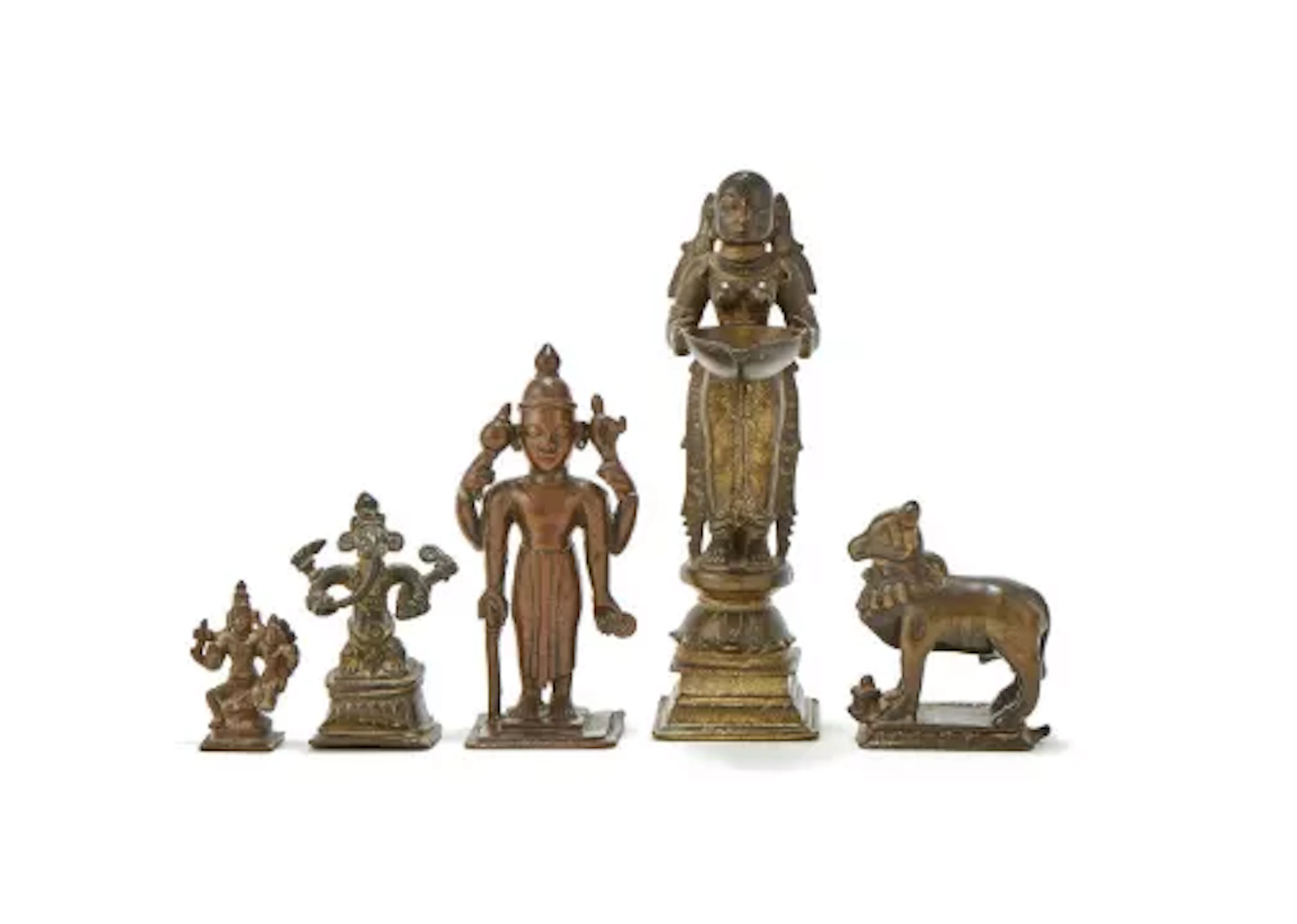 A bronze figure of Dipa-Lakshmi