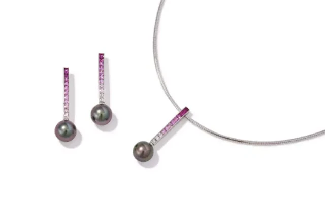 MIKIMOTO, A CULTURED PEARL AND PINK SAPPHIRE 'ELEMENTS OF LIFE' PENDANT