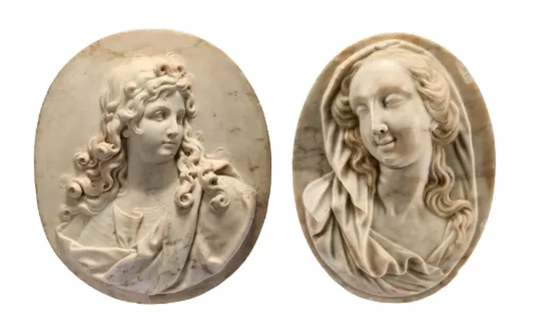 A MARBLE PORTRAIT RELIEF PANEL OF A YOUNG MAN, SECOND HALF 17TH CENTURY