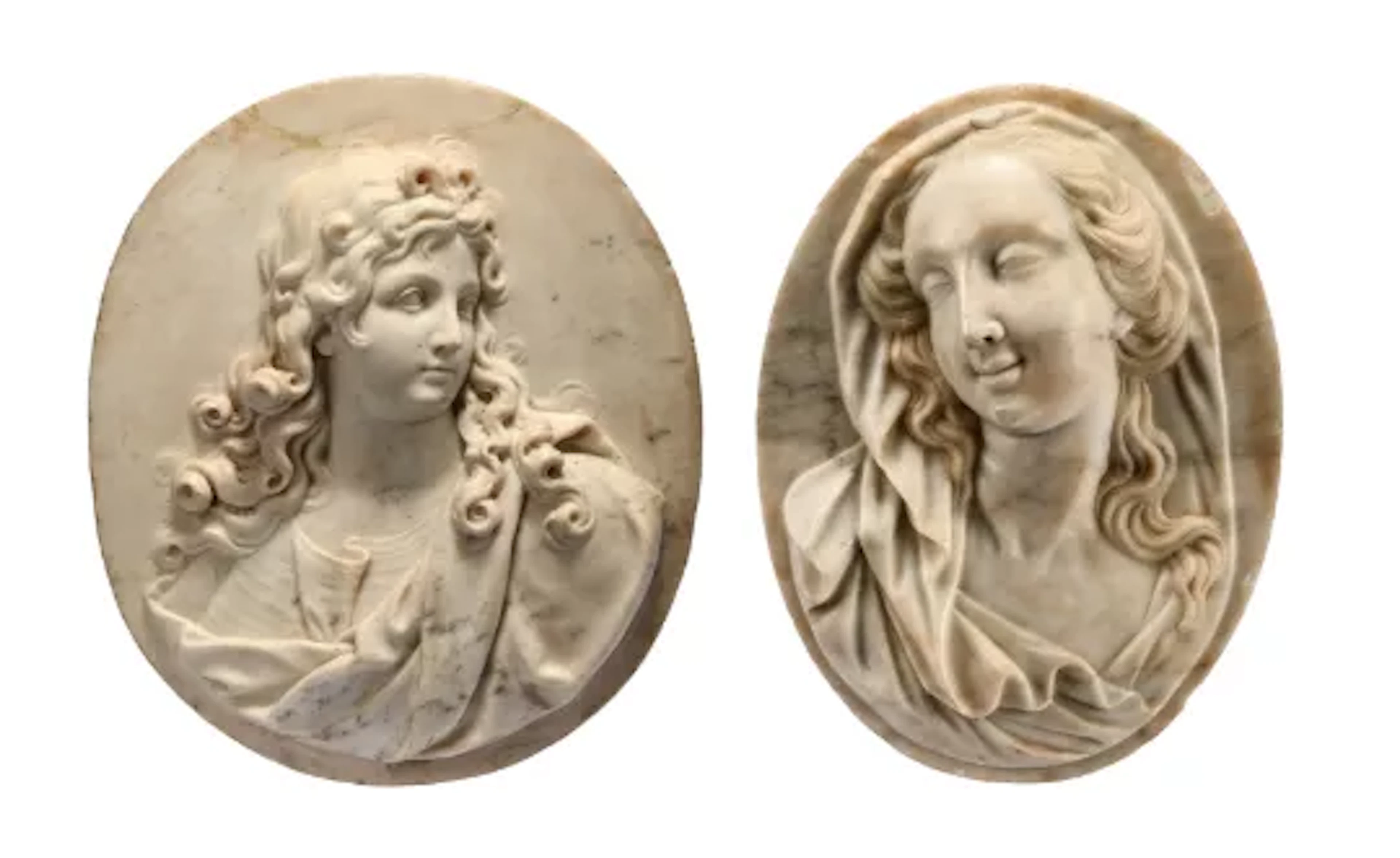 A MARBLE PORTRAIT RELIEF PANEL OF A YOUNG MAN, SECOND HALF 17TH CENTURY