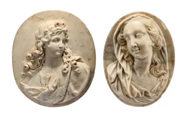 A MARBLE PORTRAIT RELIEF PANEL OF A YOUNG MAN, SECOND HALF 17TH CENTURY